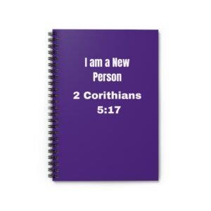 I am new person religious journal, Motivational bible scriptures journal,  Rule line notebok.
