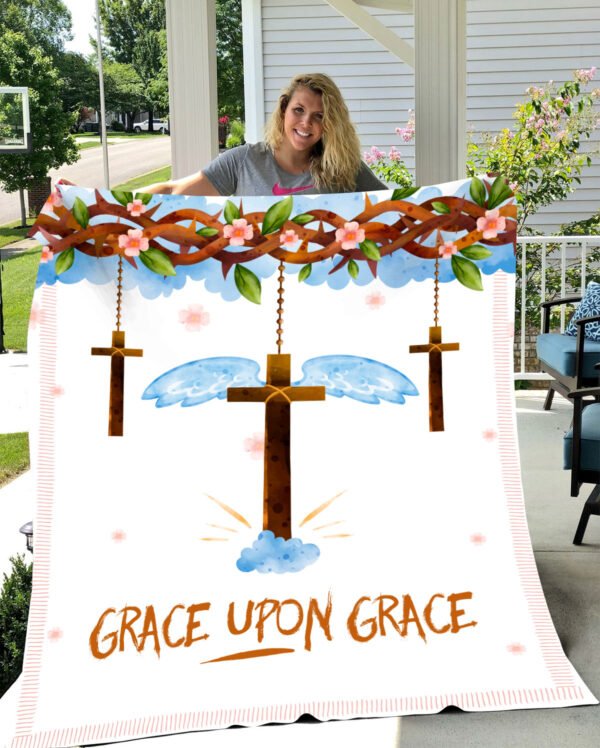 Grace Upon Grace Fleece Christian Blanket