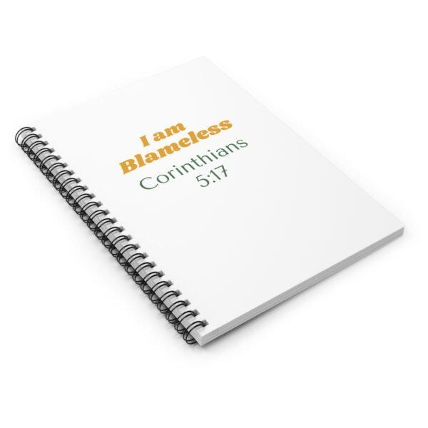 Bible Scripture Spiral Notebook - Ruled Line, I am blameless journal, - Image 3