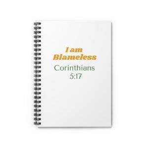 Bible Scripture Spiral Notebook - Ruled Line, I am blameless journal,