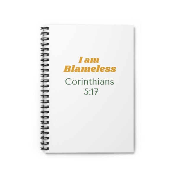 Bible Scripture Spiral Notebook - Ruled Line, I am blameless journal,