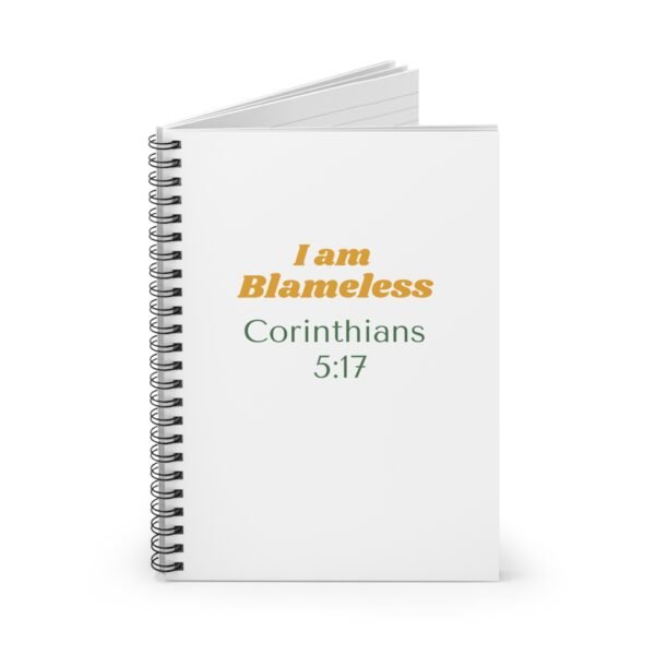 Bible Scripture Spiral Notebook - Ruled Line, I am blameless journal, - Image 2