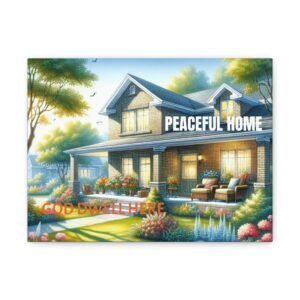 Peaceful Home Wall Art Canvas, Home Decor, Inspirational Art, Gift for Housewarming, Cozy Living Room Decoration, Family Wall Decor