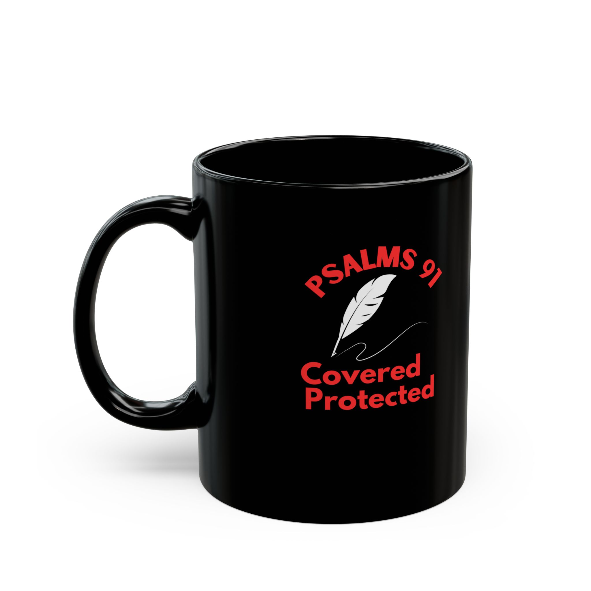 Psalms 91 Black Mug , Christian gifts, Bible verse cup, Bible quotes, Coffee mug, - Image 2