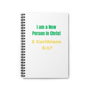 I am a  new person spiral  ruled Line notebook, jesus lover, positive religious quotes,