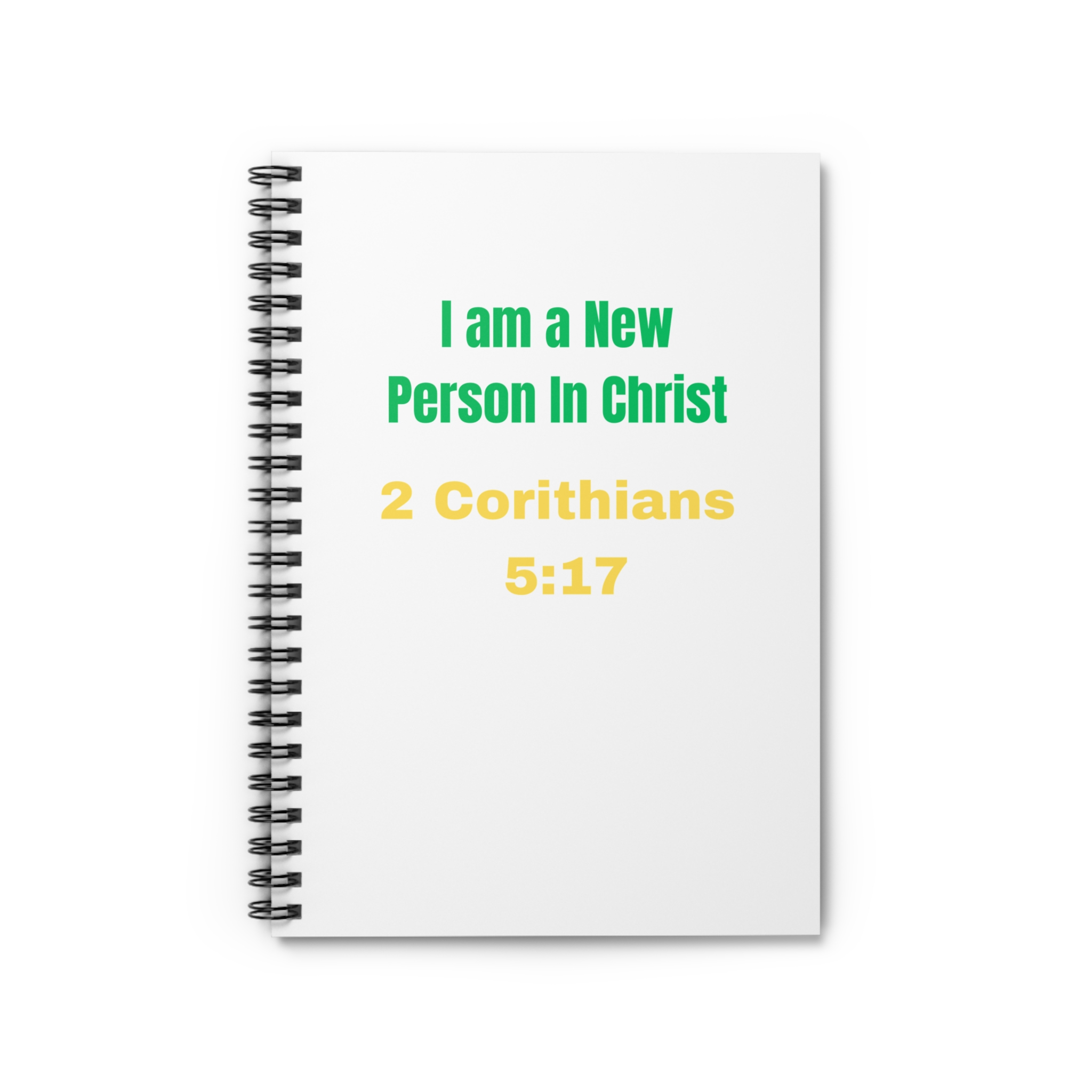 I am a new person spiral ruled Line notebook, jesus lover, positive religious quotes,