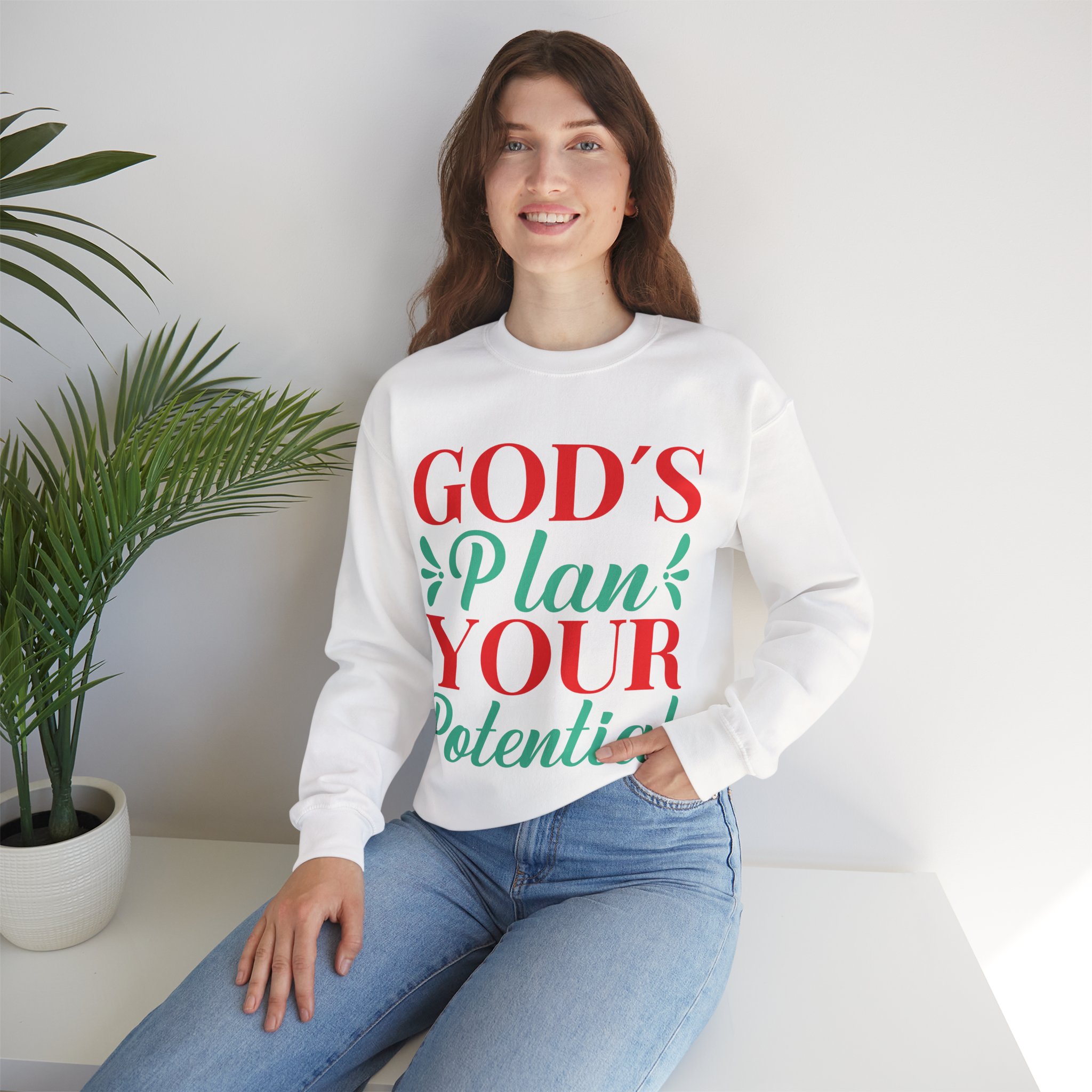 God's plan your potential sweatshirt, Women Jesus Lover Sweatshirt, Religious gift, - Image 3