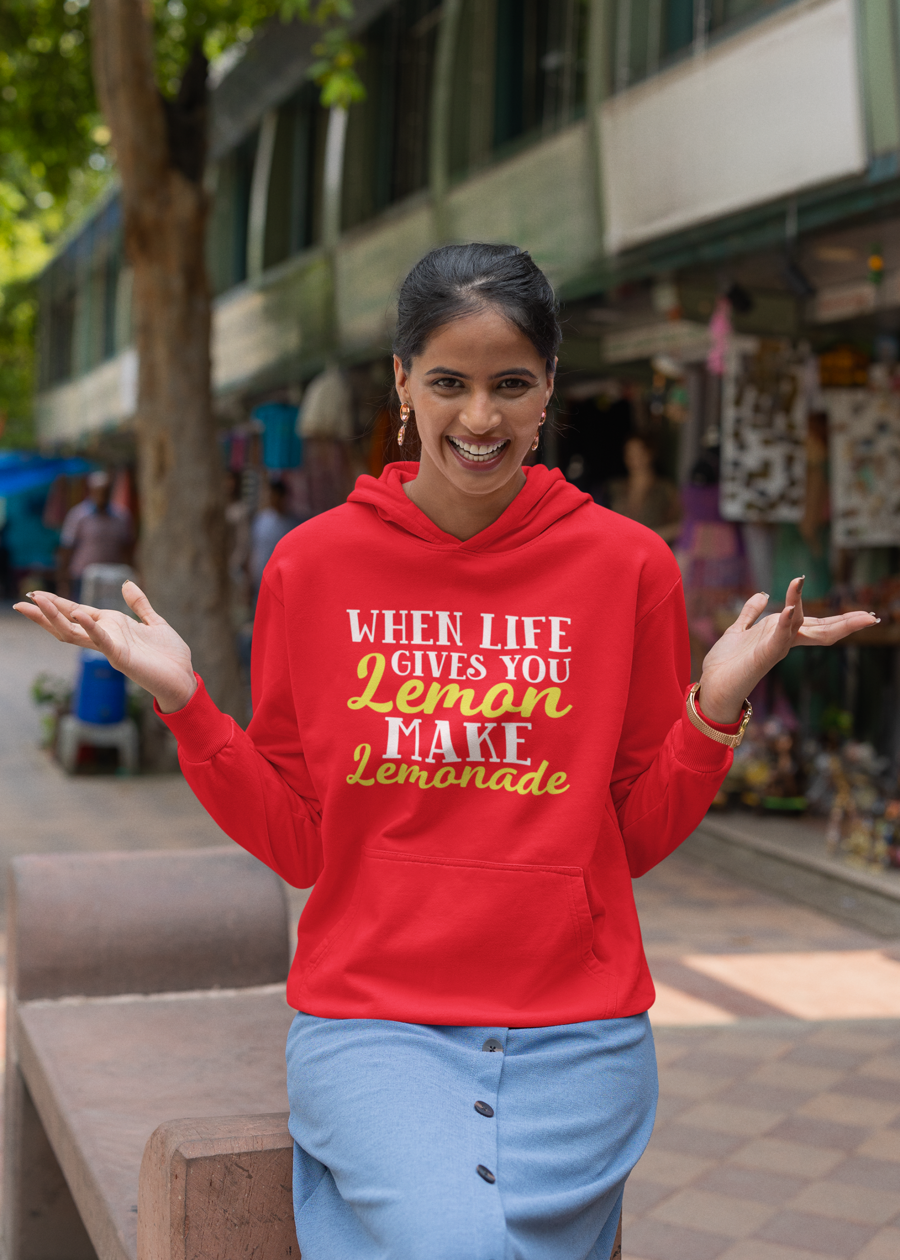 Motivational women hoodie, funny women hoodie sweatshirt, when life gives lemon Hooded Sweatshirt, - Image 4