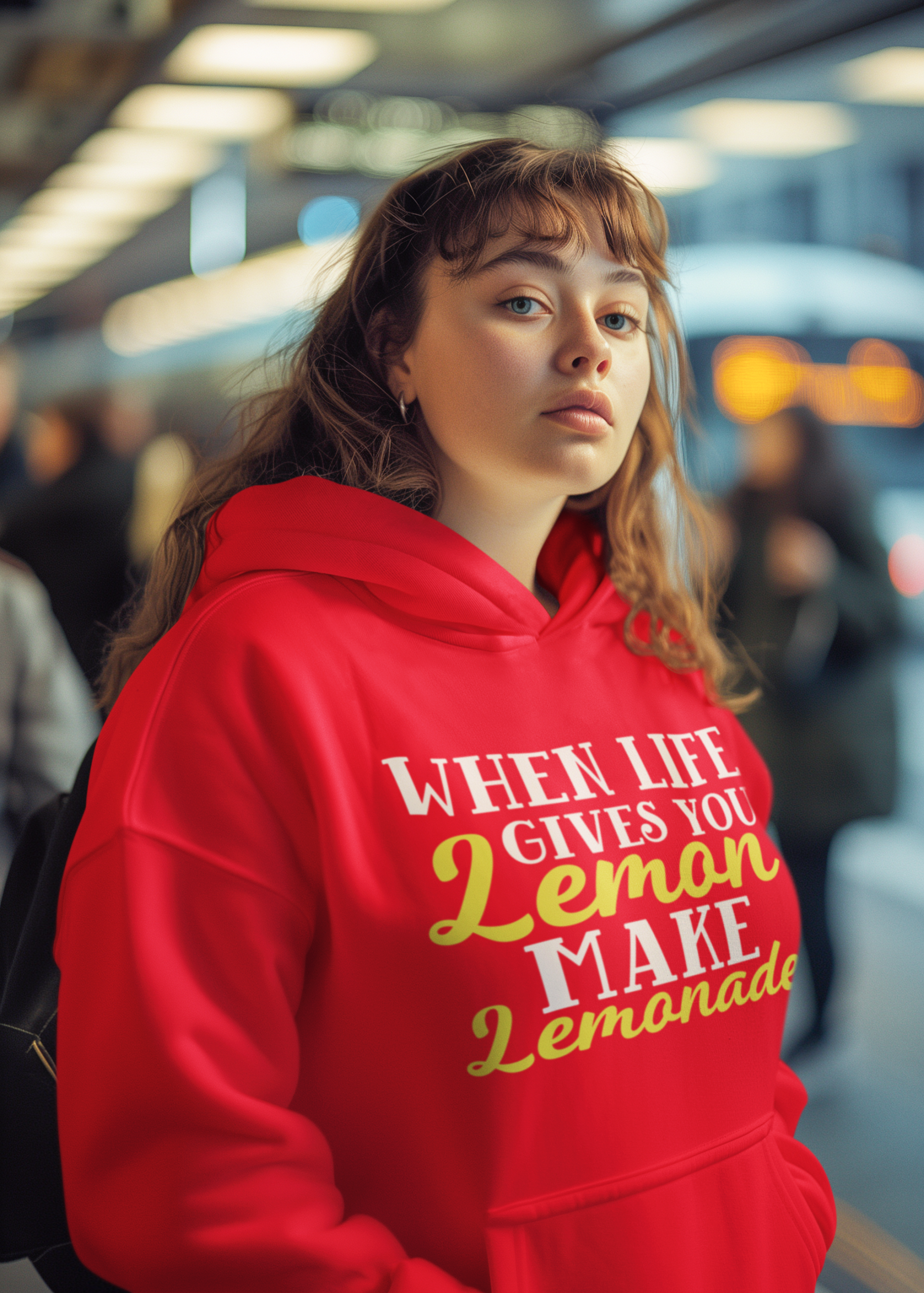 Motivational women hoodie, funny women hoodie sweatshirt, when life gives lemon Hooded Sweatshirt,