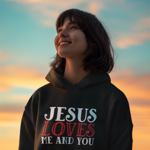 Jesus Loves Me And You Women Heavy Blendâ„¢ Hooded Sweatshirt