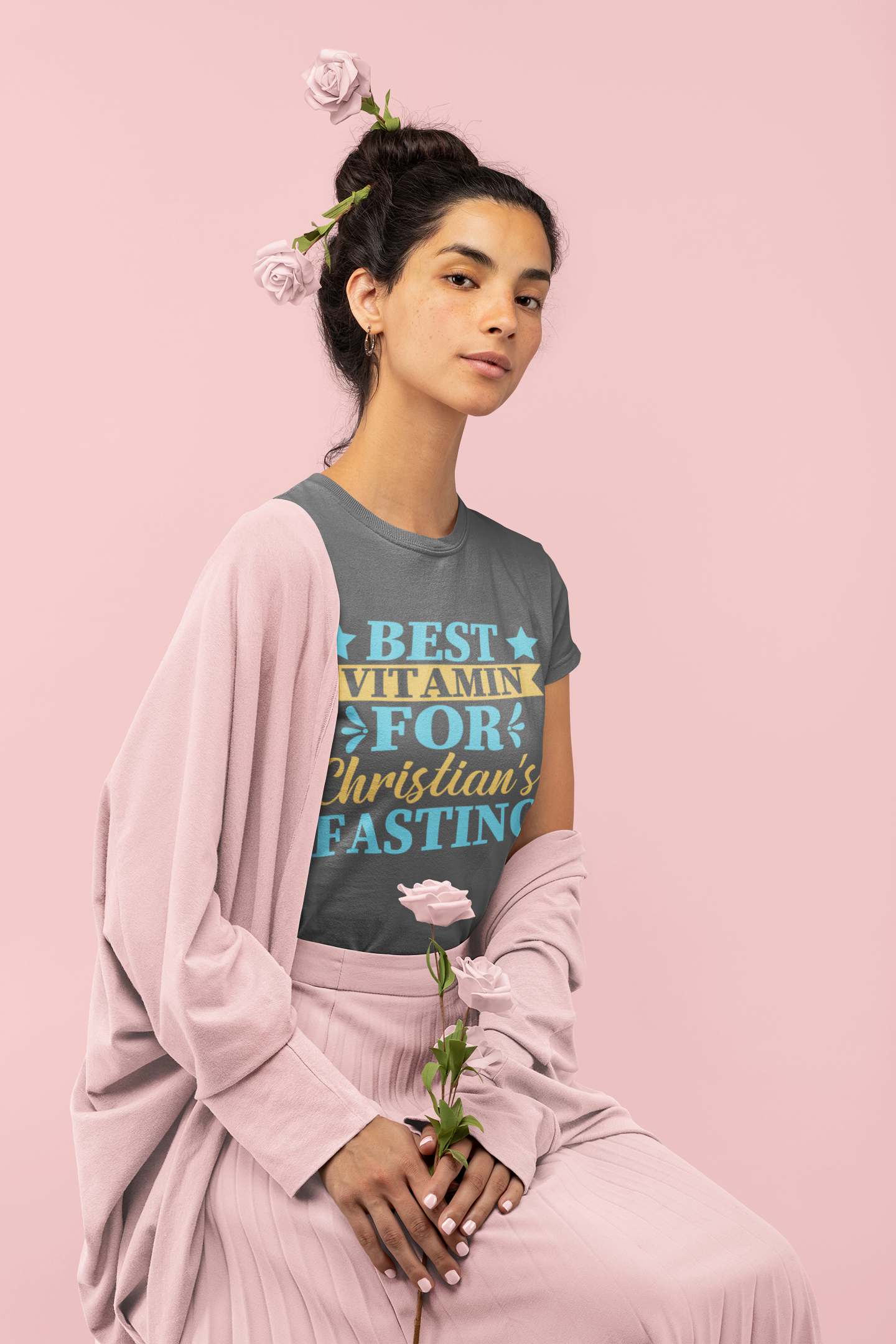 Best Vitamins for christian Women fasting tee, Religious women t-shirt, - Image 3