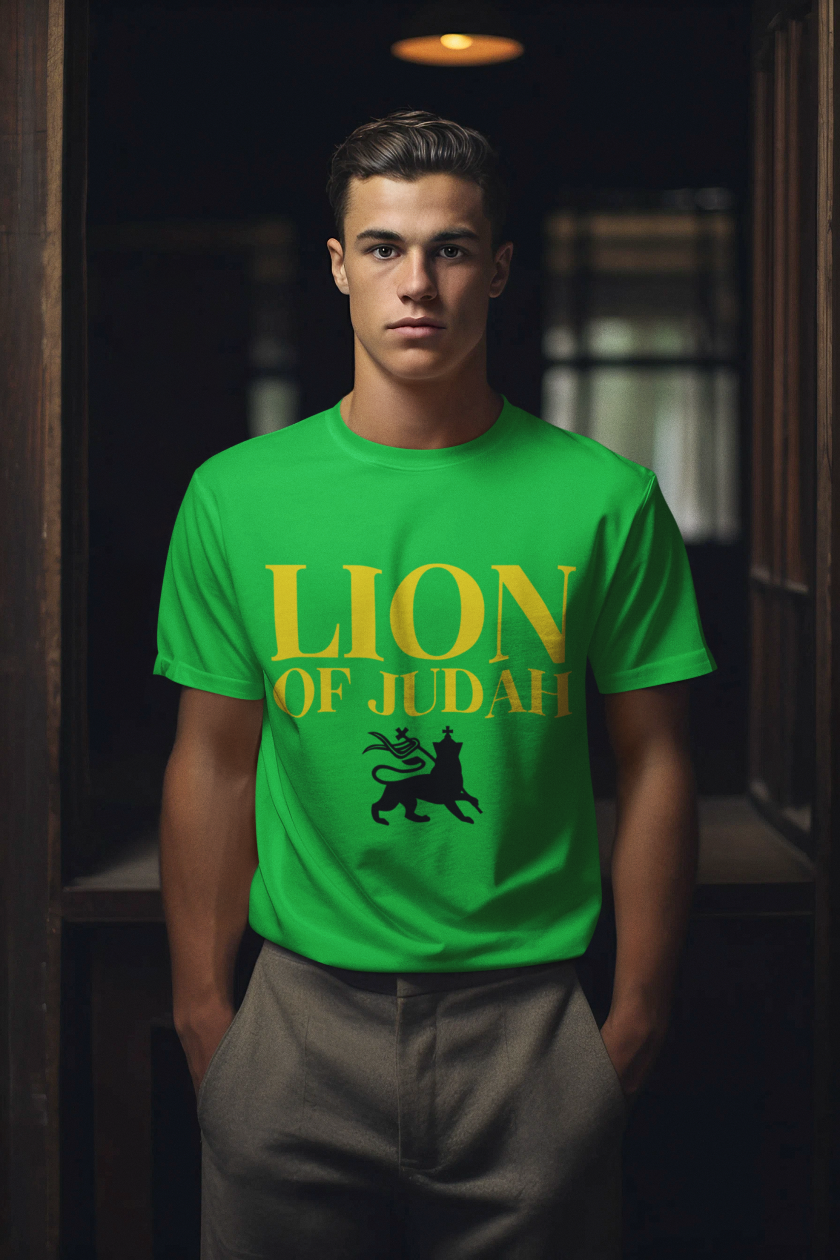 Lion of Judah Men Softstyle T-Shirt - Faith Apparel, Christian Gift, Spiritual Wear, Religious Clothing, Everyday Comfort - Image 3