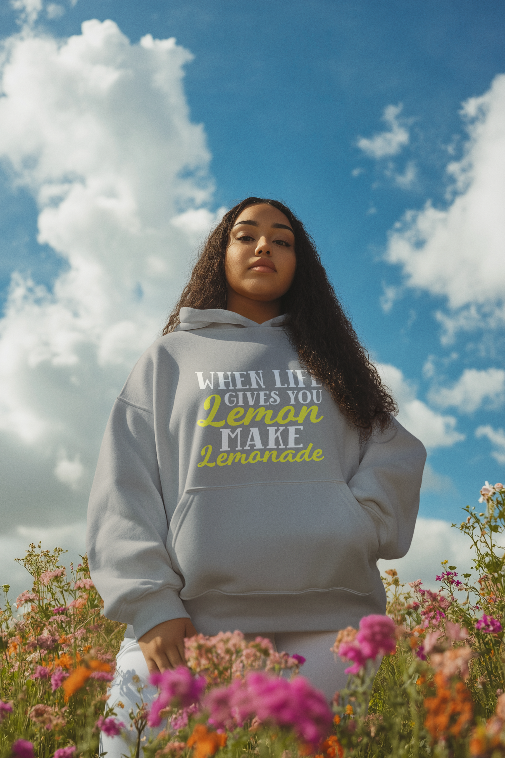 Motivational women hoodie, funny women hoodie sweatshirt, when life gives lemon Hooded Sweatshirt, - Image 5