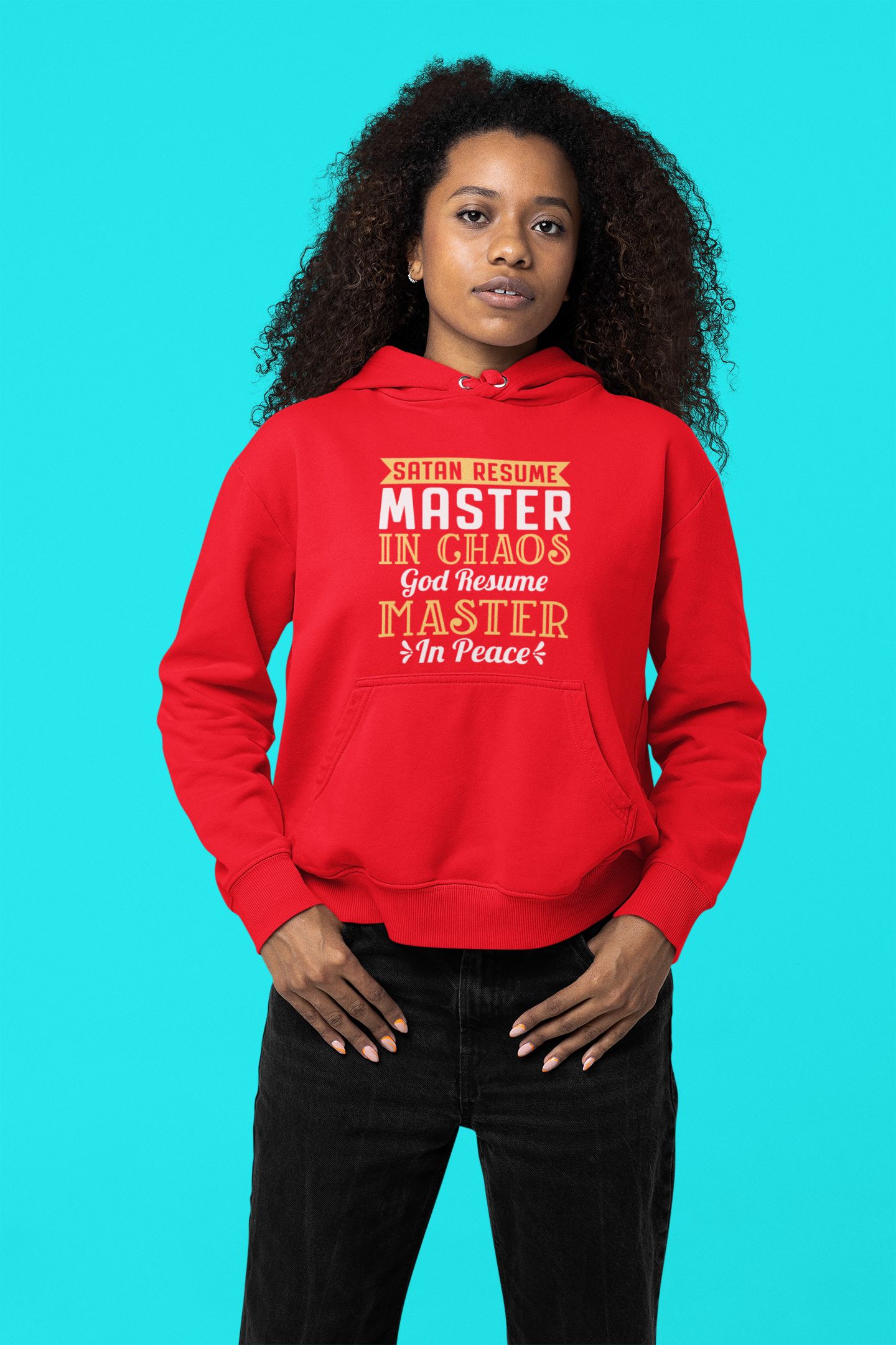 Satan Resume master in chaos hooded sweatshirt, Women Sweatshirt - Image 2