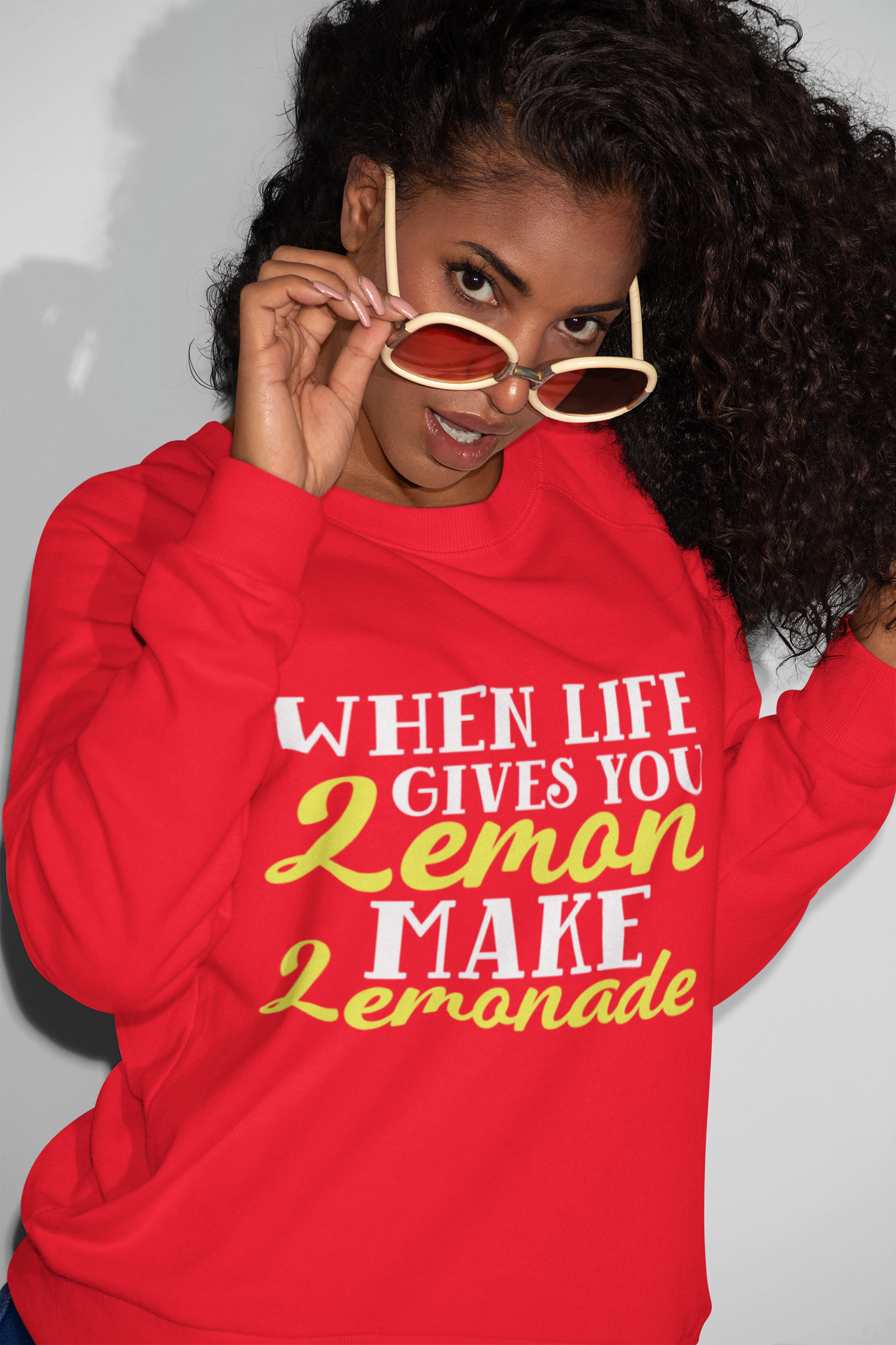 When life give you lemon Inspirational Sweatshirt Women, Funny Motivational t-shirt, Positive quotes, Faith women sweater, - Image 3