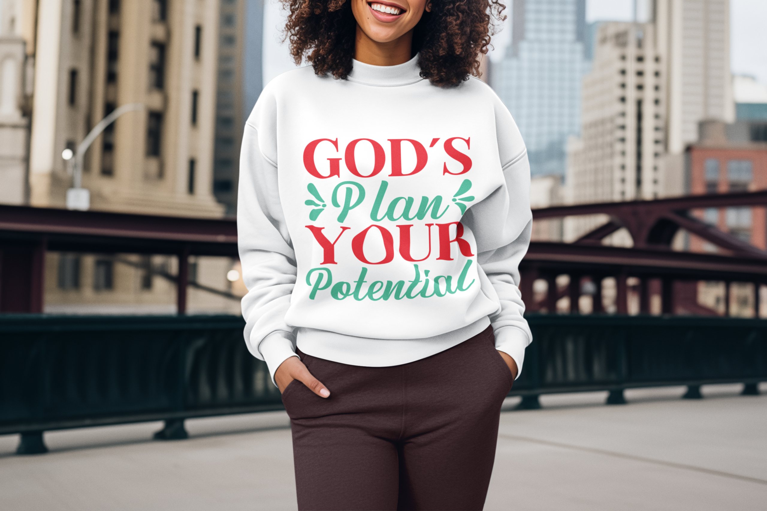 God's plan your potential sweatshirt, Women Jesus Lover Sweatshirt, Religious gift, - Image 31
