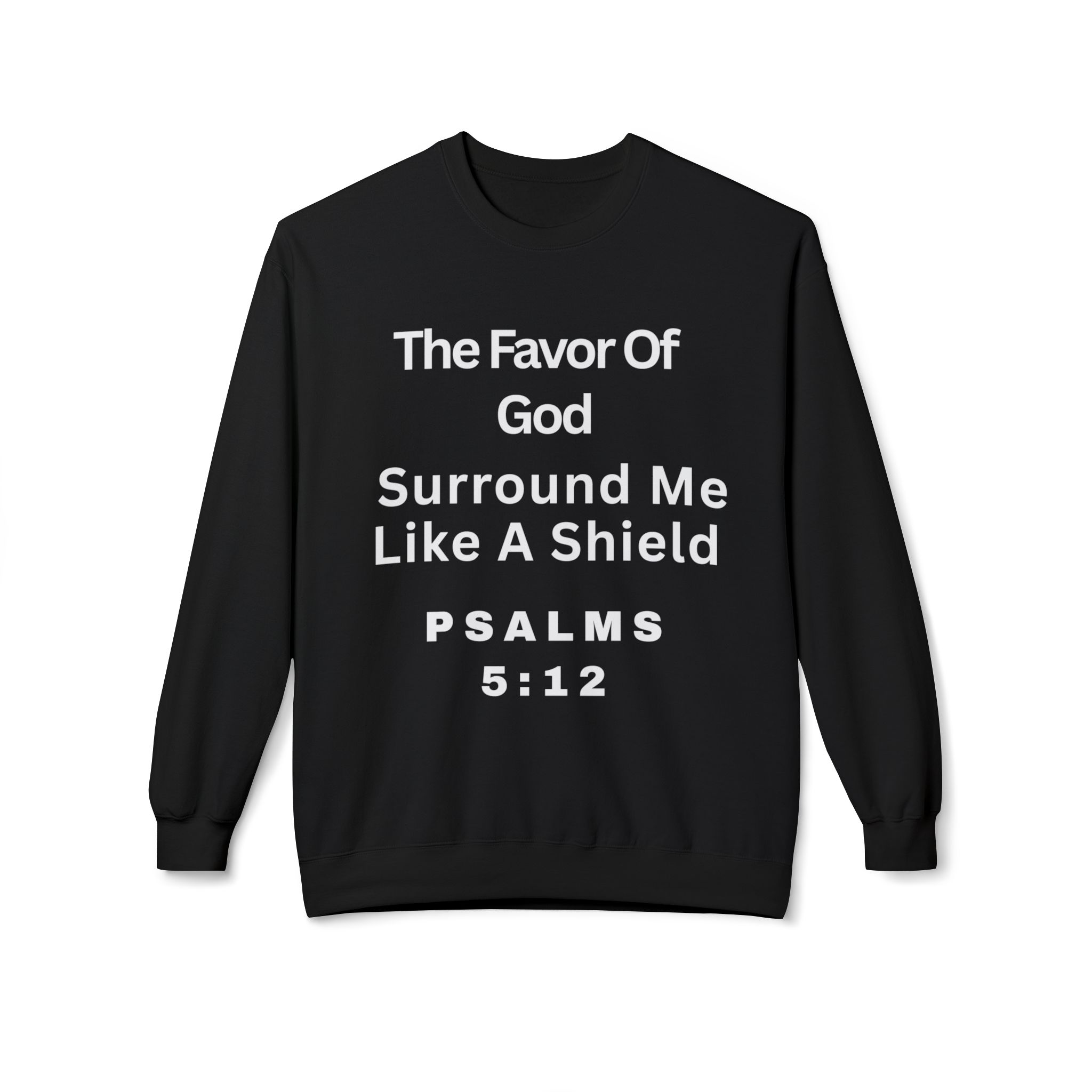 The Favor of God Surrounds Me” women’s sweater Midweight Softstyle Fleece Crewneck Sweatshirt - Image 2