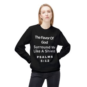 The Favor of God Surrounds Me” women’s sweater Midweight Softstyle Fleece Crewneck Sweatshirt