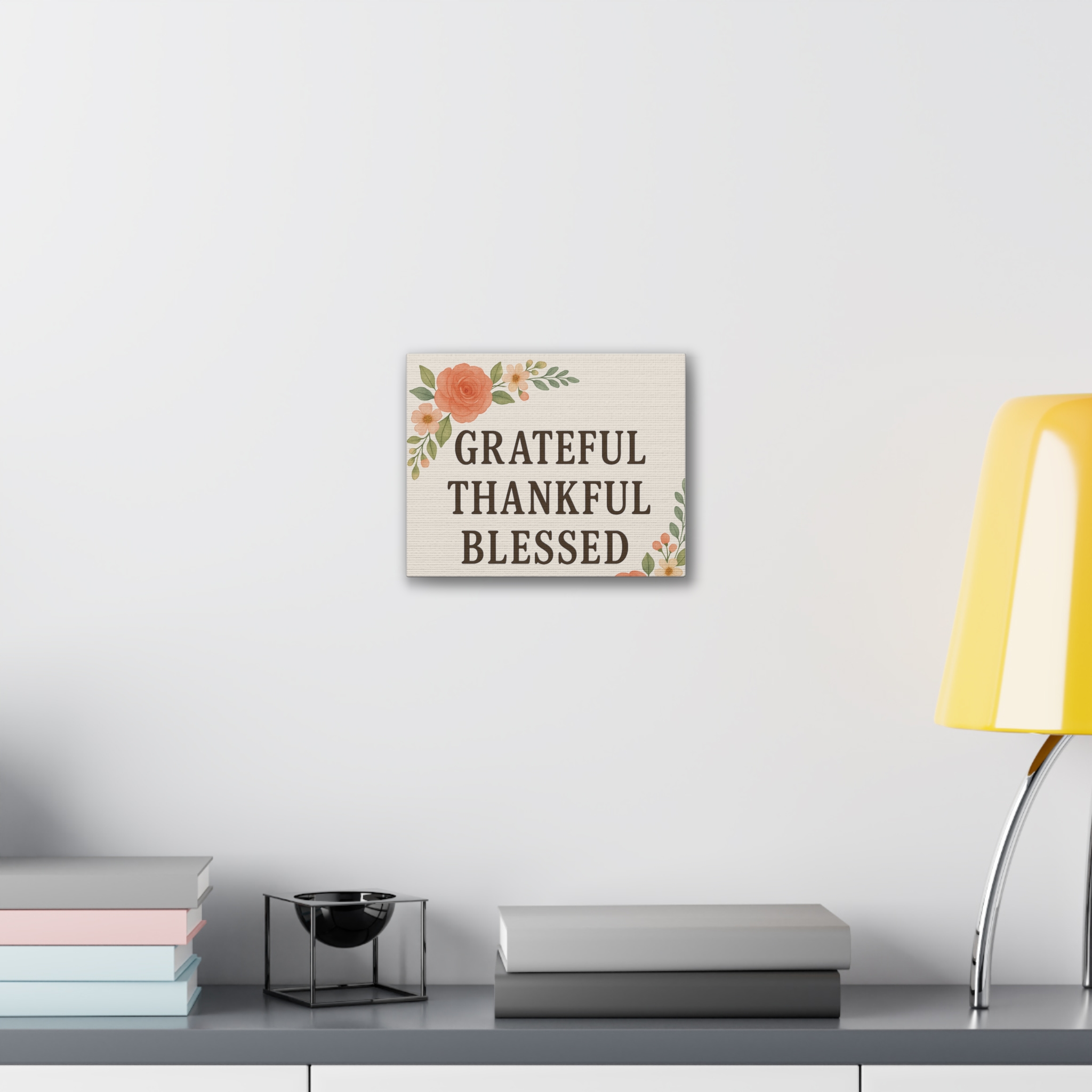 Floral Gratitude Canvas Wall Art - Image 3