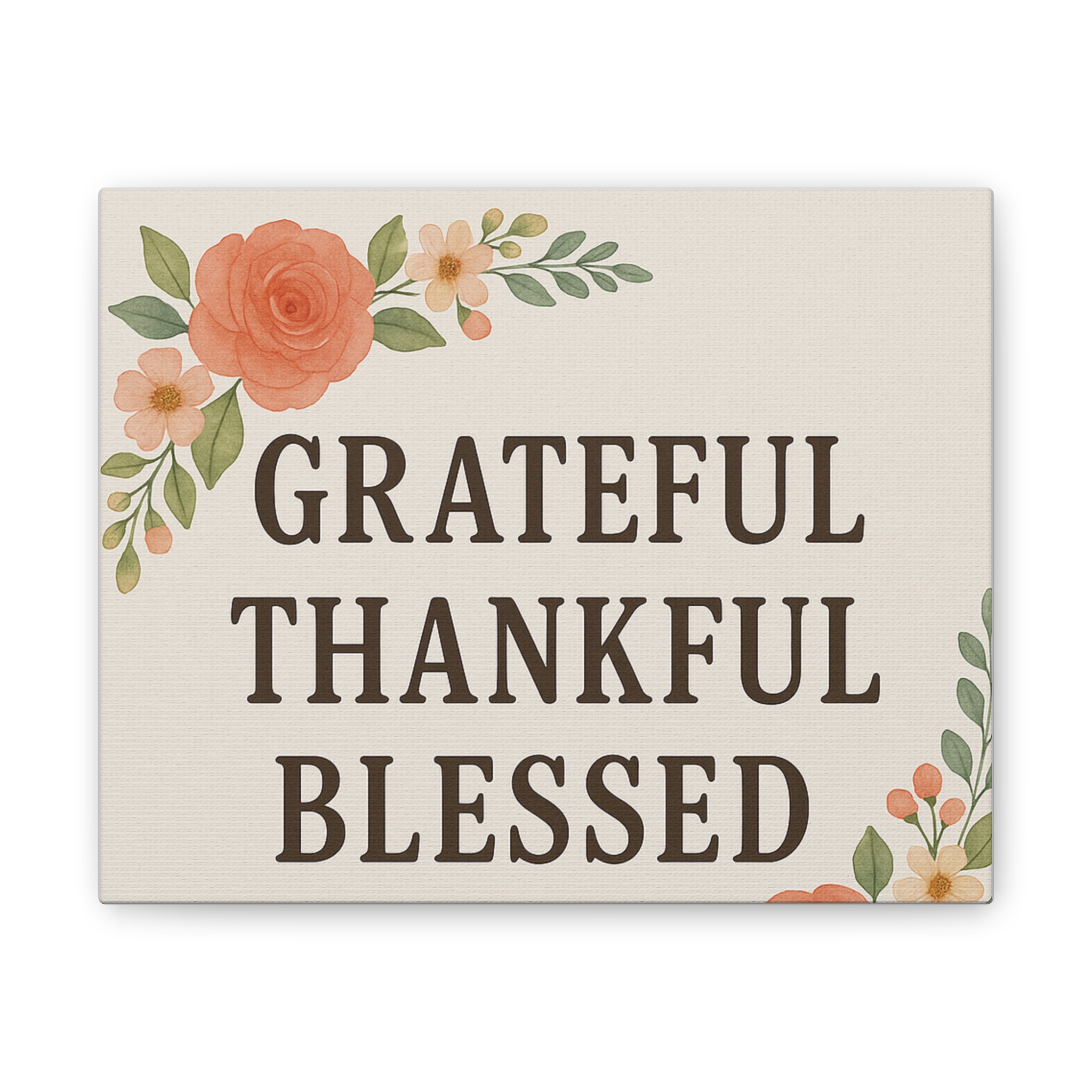 Floral Gratitude Canvas Wall Art