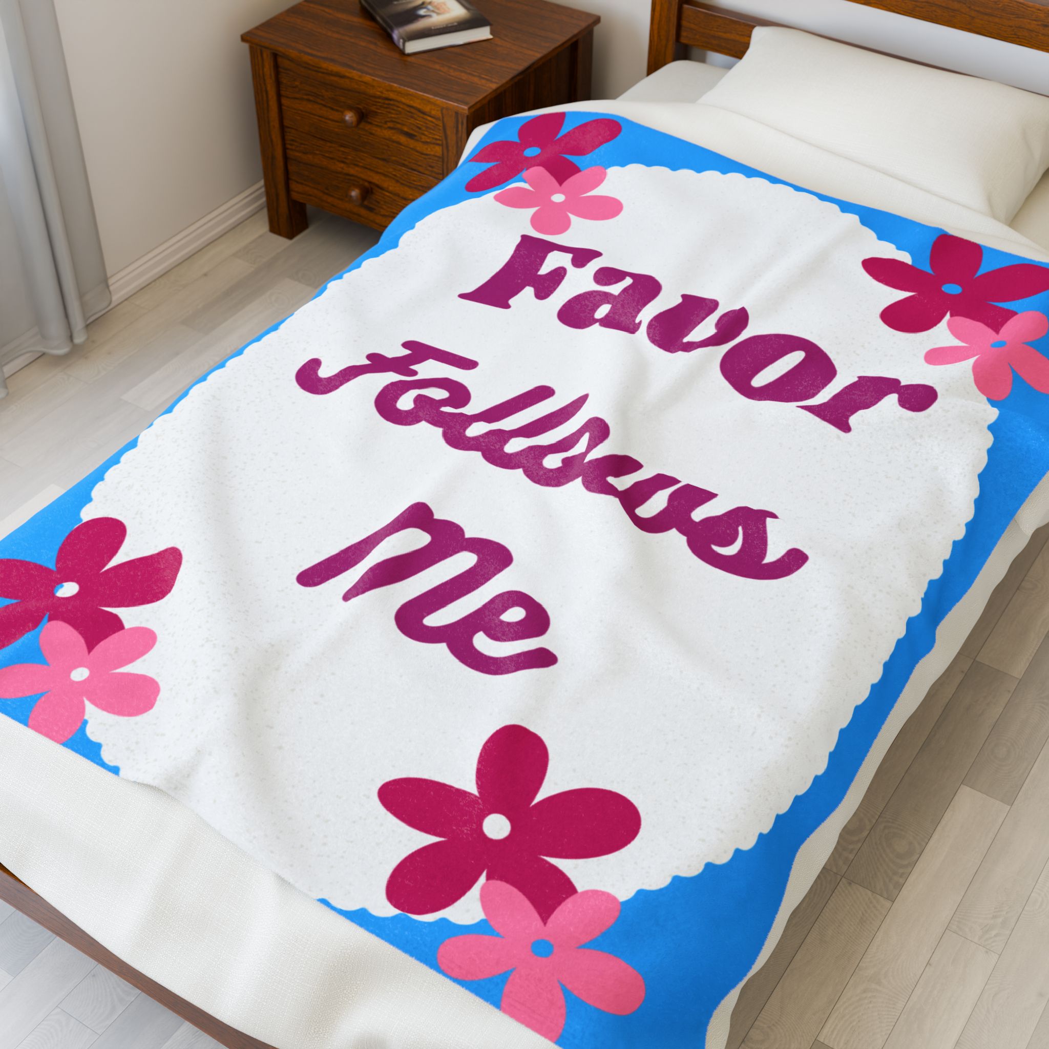Favor Follows Me Velveteen Plush Blanket - Image 7