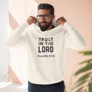 Inspirational Fleece Hoodie, Trust in the Lord, Christian Gift, Faith Hoodie, Cozy Sweatshirt, Bible Verse Apparel, Religious Clothing