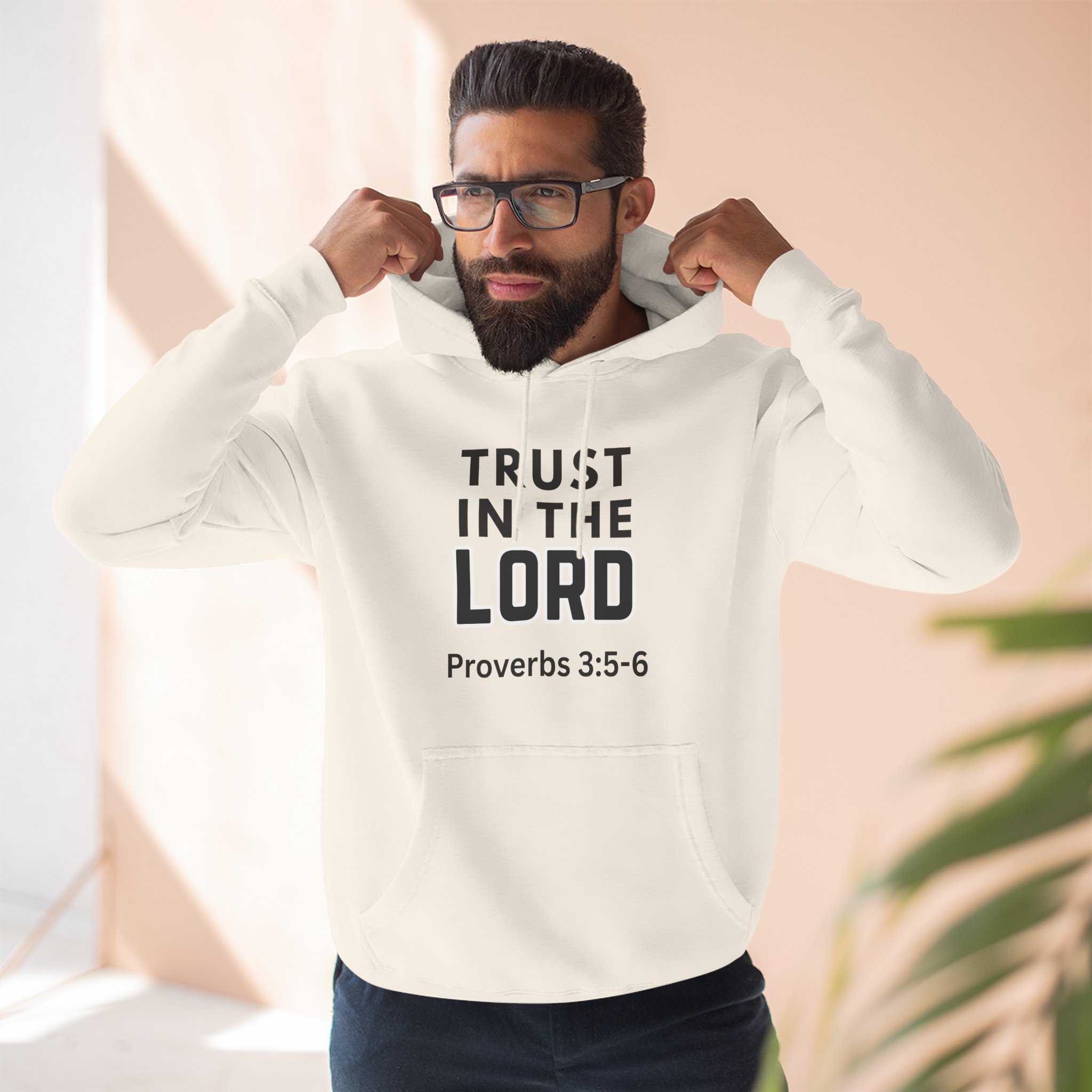 Inspirational Fleece Hoodie, Trust in the Lord, Christian Gift, Faith Hoodie, Cozy Sweatshirt, Bible Verse Apparel, Religious Clothing