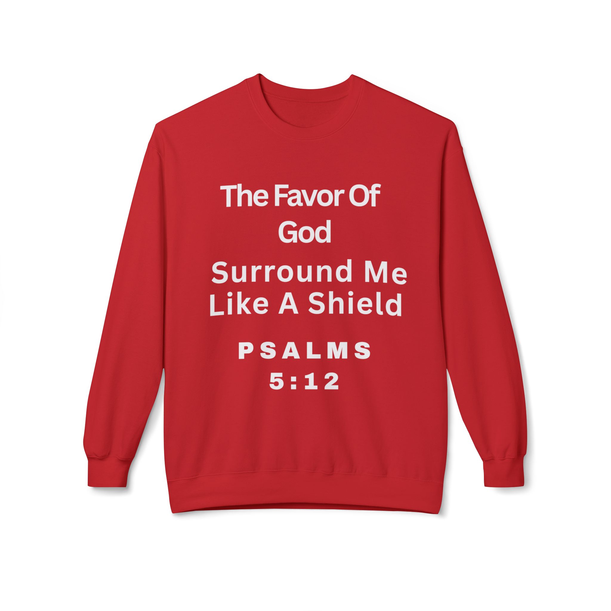 The Favor of God Surrounds Me” women’s sweater Midweight Softstyle Fleece Crewneck Sweatshirt - Image 13