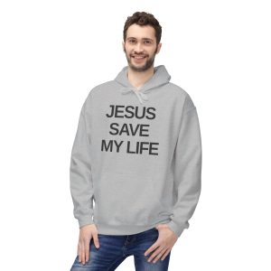 Faith-Based Jesus Save My Life Christian Men Hoodie, Christian Apparel, Inspirational Gift, Casual Wear, Jesus Merchandise