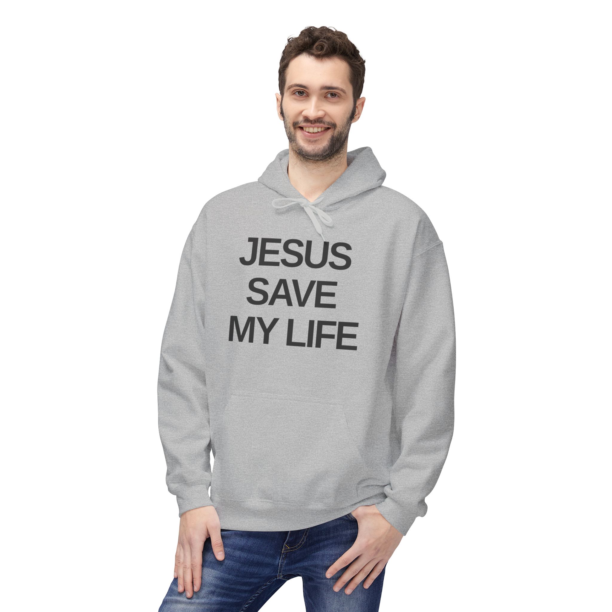 Faith-Based Jesus Save My Life Christian Men Hoodie, Christian Apparel, Inspirational Gift, Casual Wear, Jesus Merchandise