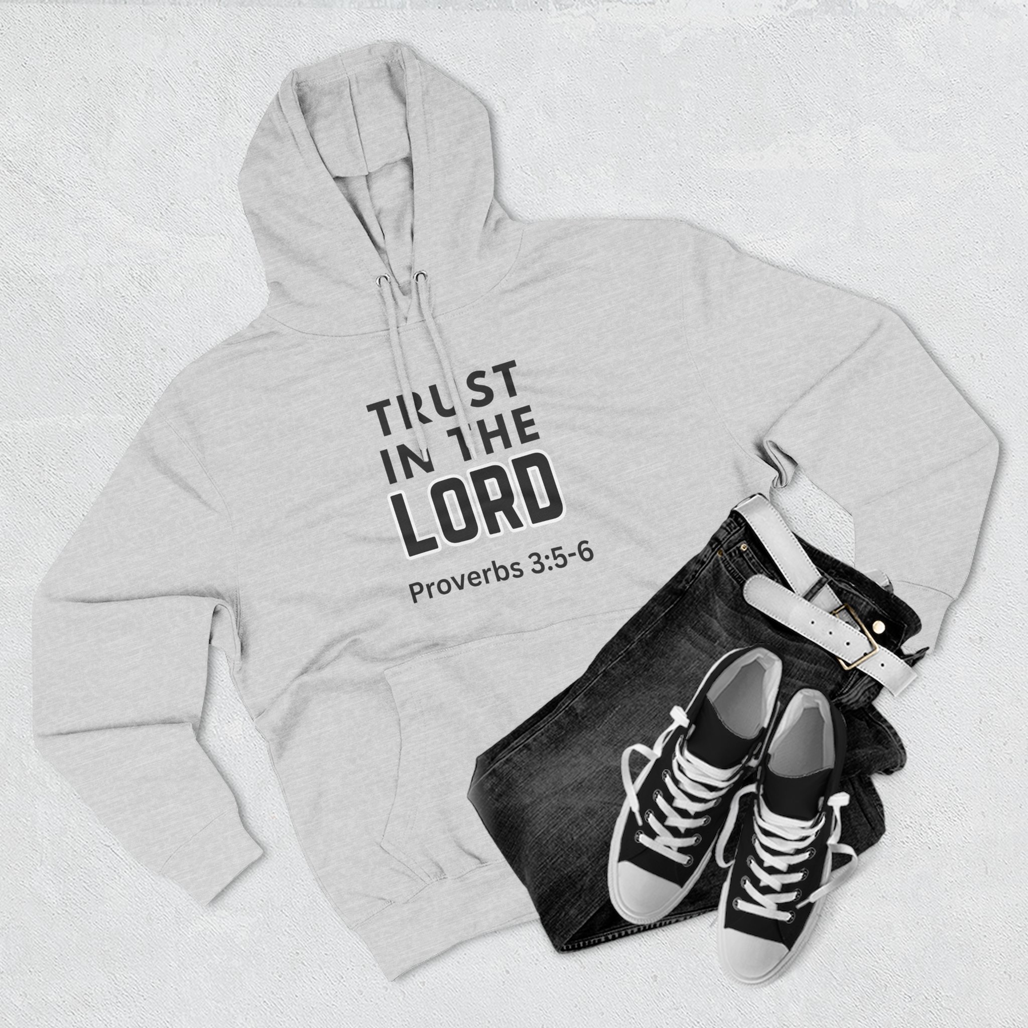 Inspirational Fleece Hoodie, Trust in the Lord, Christian Gift, Faith Hoodie, Cozy Sweatshirt, Bible Verse Apparel, Religious Clothing - Image 12