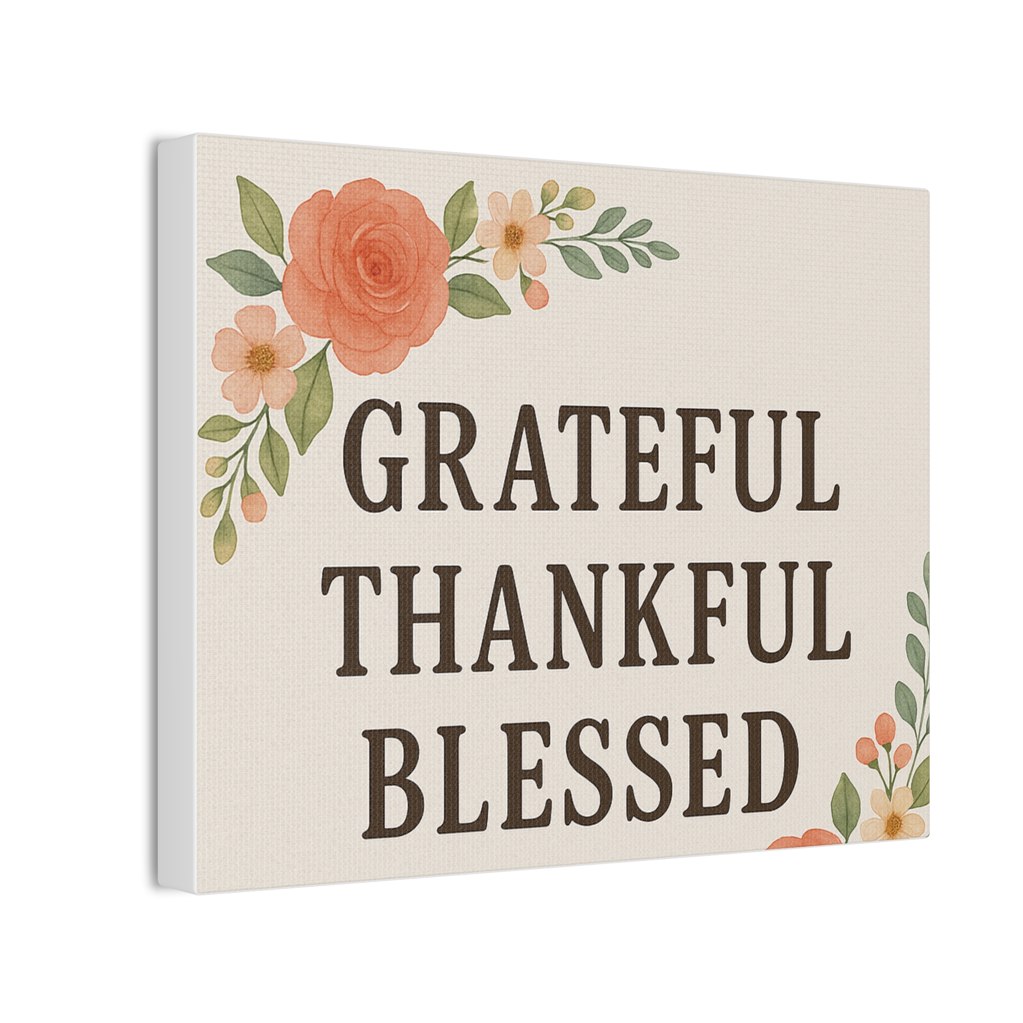 Floral Gratitude Canvas Wall Art - Image 2