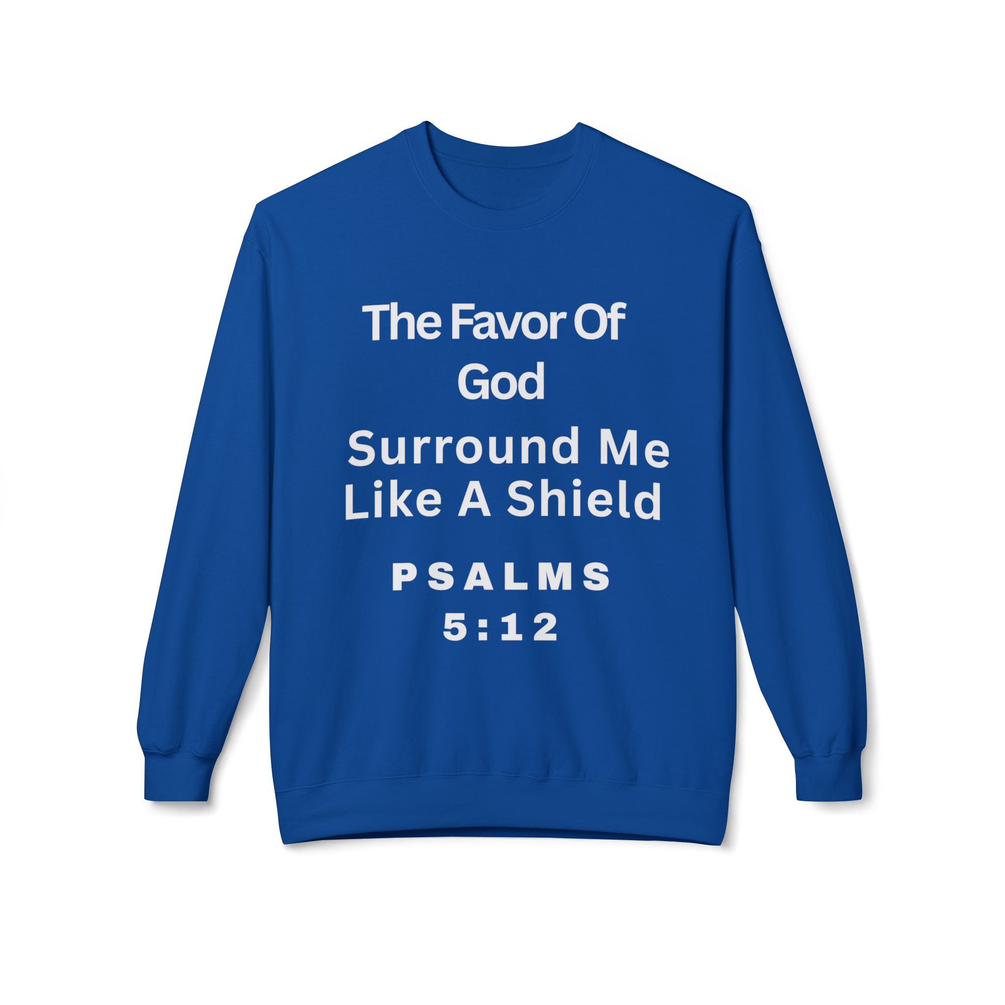 The Favor of God Surrounds Me” women’s sweater Midweight Softstyle Fleece Crewneck Sweatshirt - Image 6