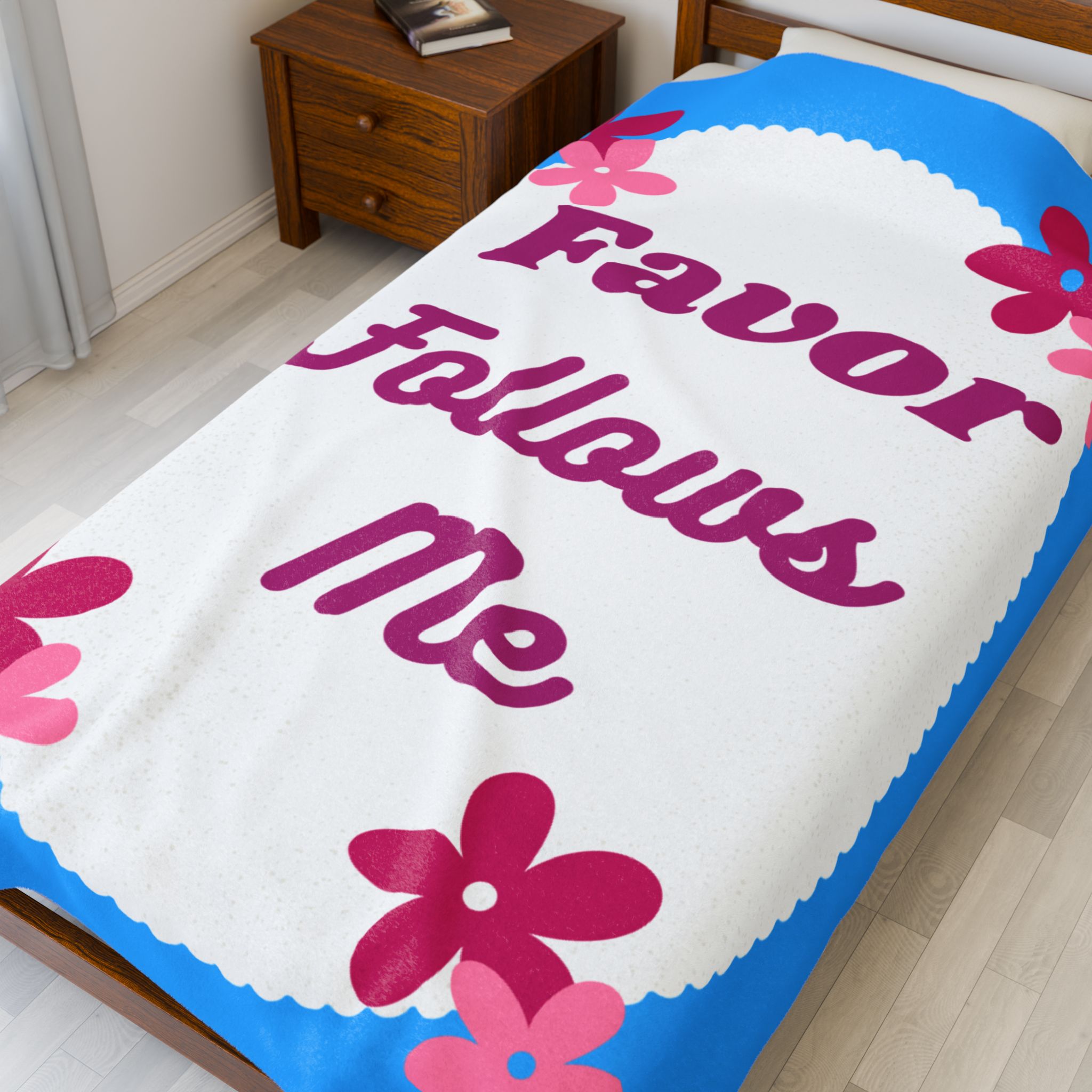 Favor Follows Me Velveteen Plush Blanket
