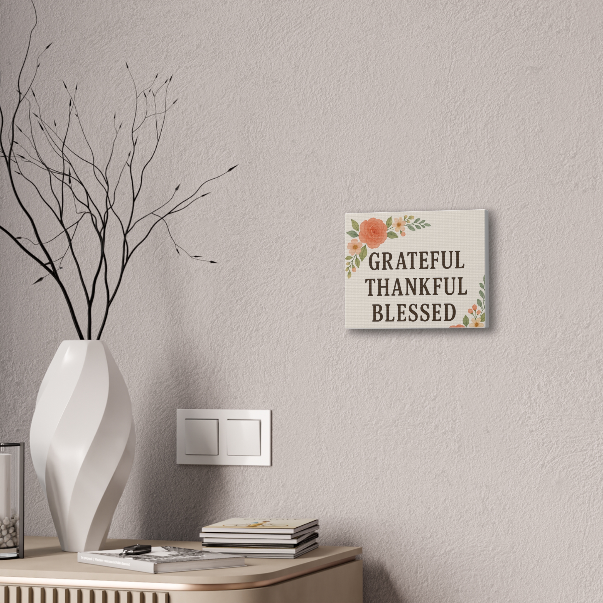 Floral Gratitude Canvas Wall Art - Image 4