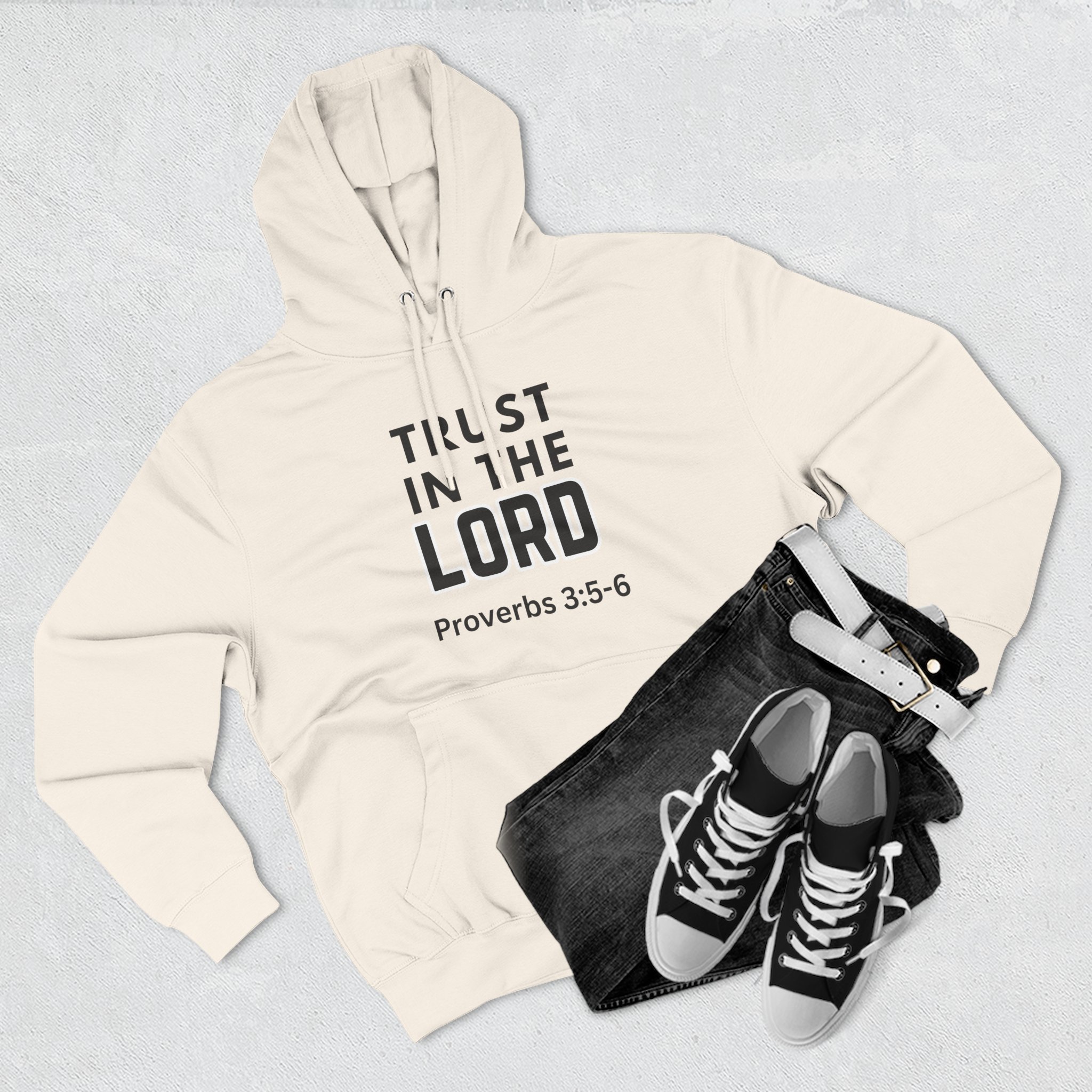 Inspirational Fleece Hoodie, Trust in the Lord, Christian Gift, Faith Hoodie, Cozy Sweatshirt, Bible Verse Apparel, Religious Clothing - Image 2