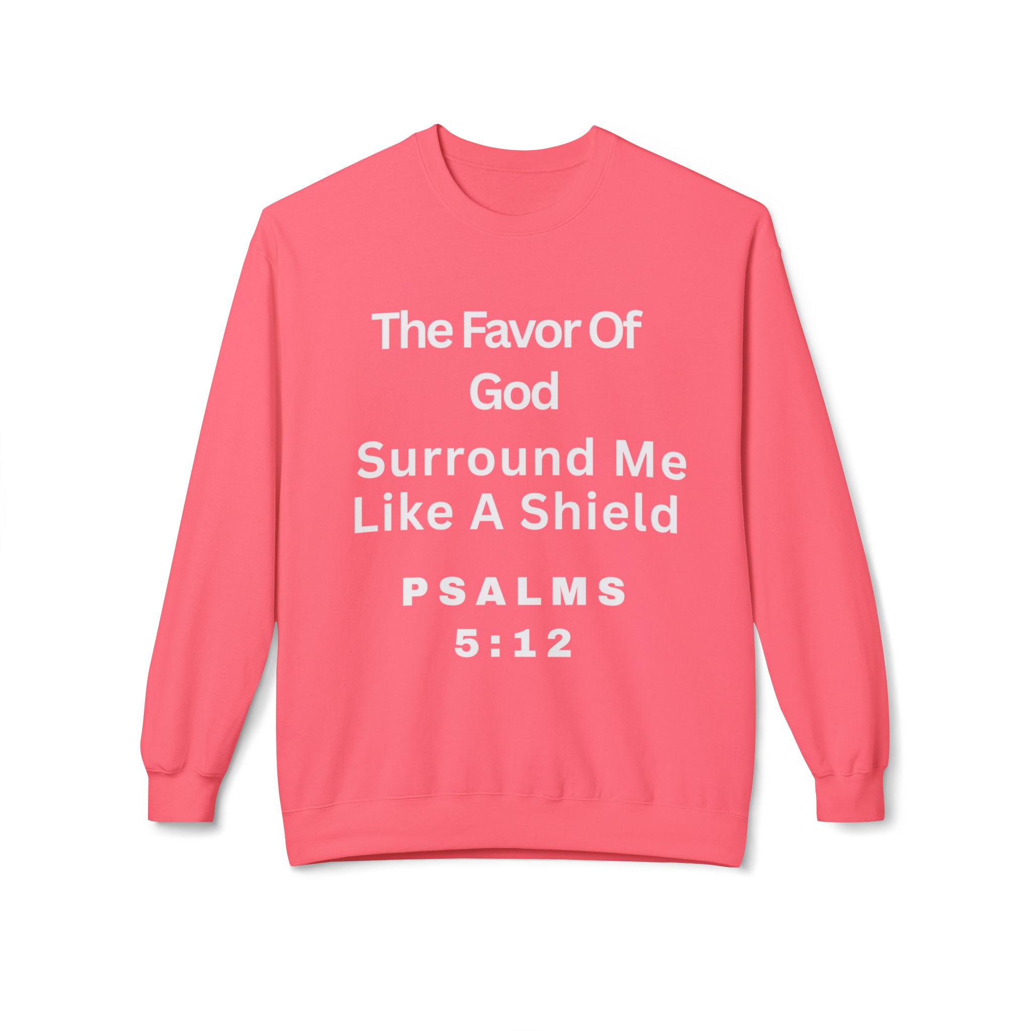 The Favor of God Surrounds Me” women’s sweater Midweight Softstyle Fleece Crewneck Sweatshirt - Image 10