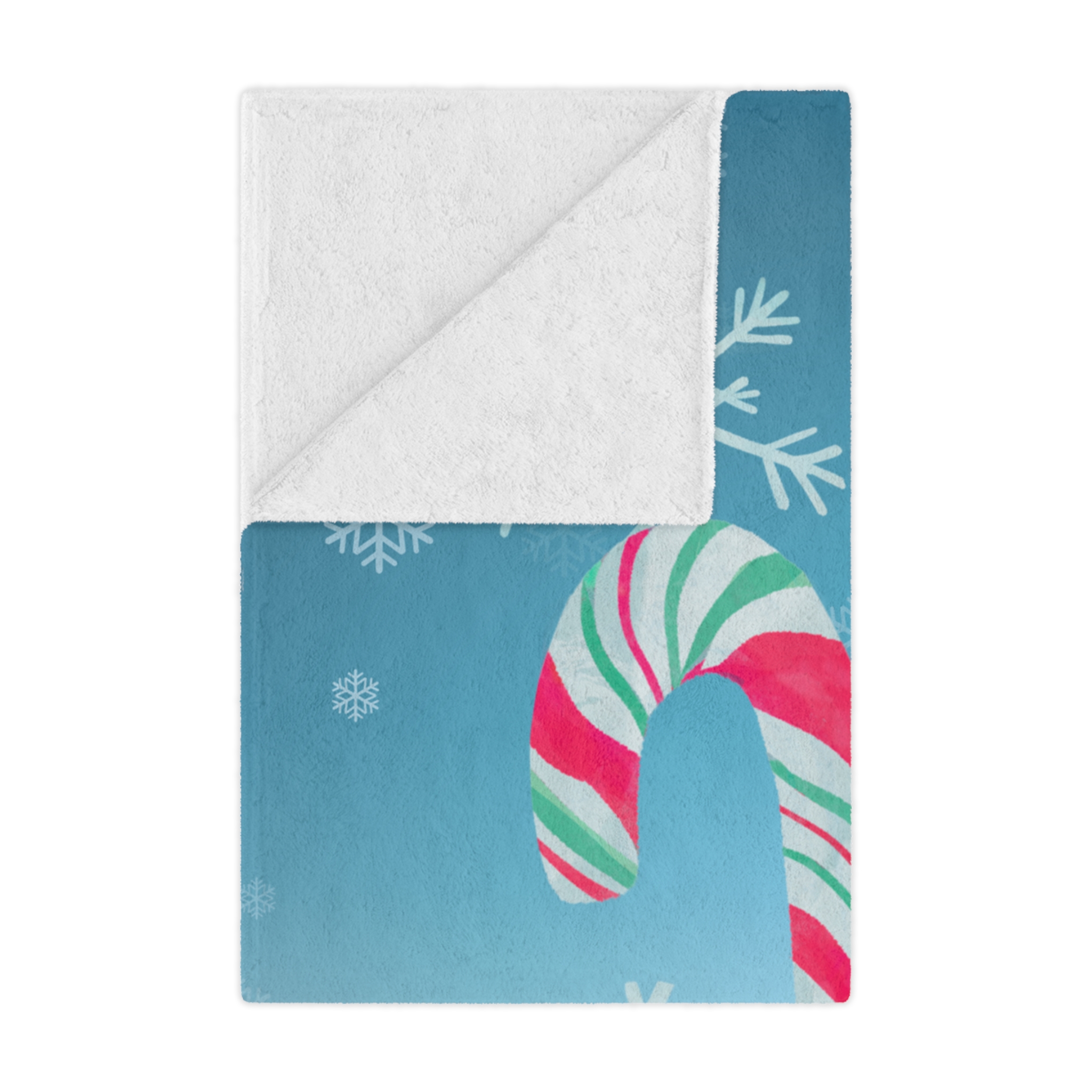 Festive Holiday Minky Blanket with Candy Canes and Snowflakes - Image 10