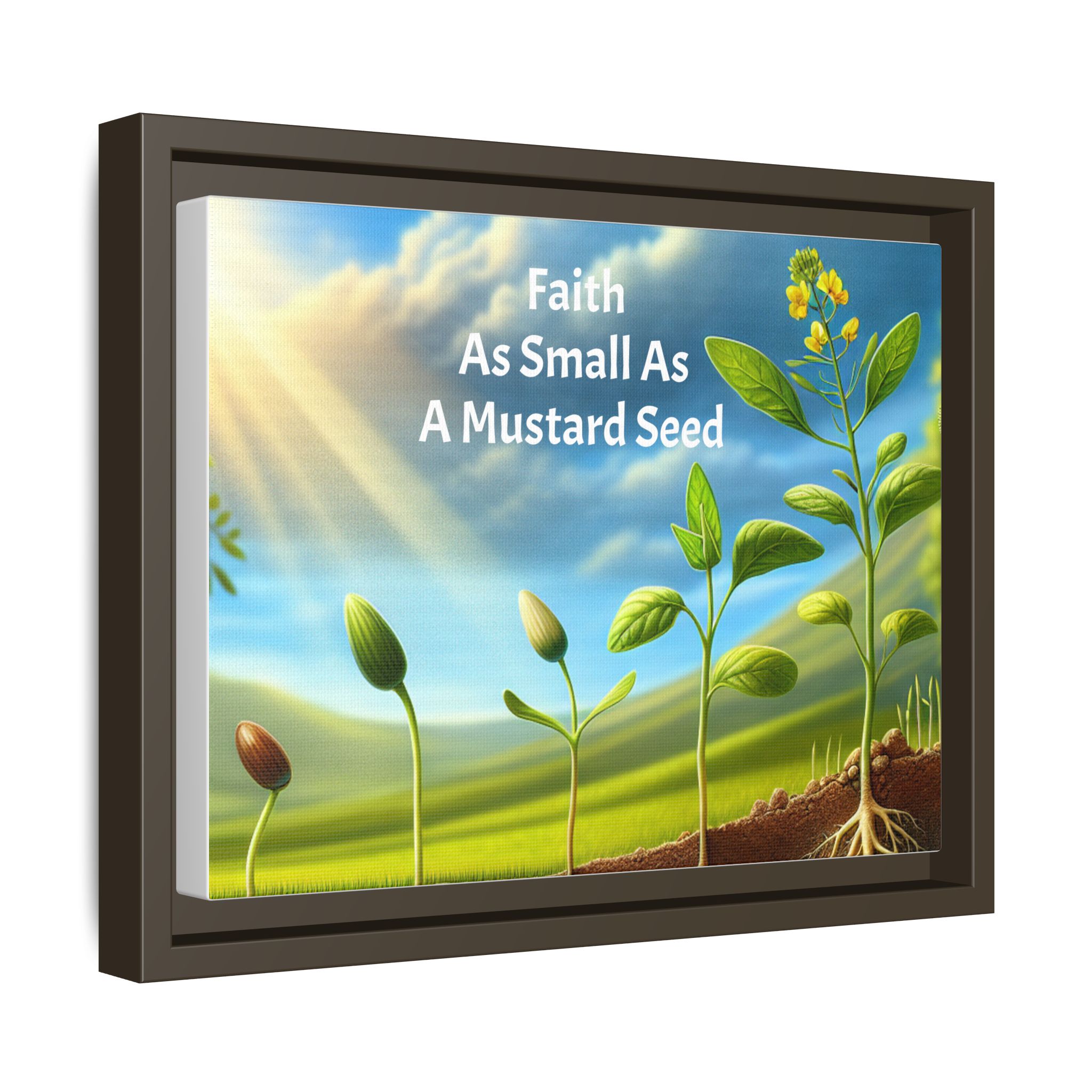 Faith as Small as a Mustard Seed, Motivational Decor, Home Office Wall Art, Gift for Friends-Inspirational Framed Canvas Wall Art - Image 6