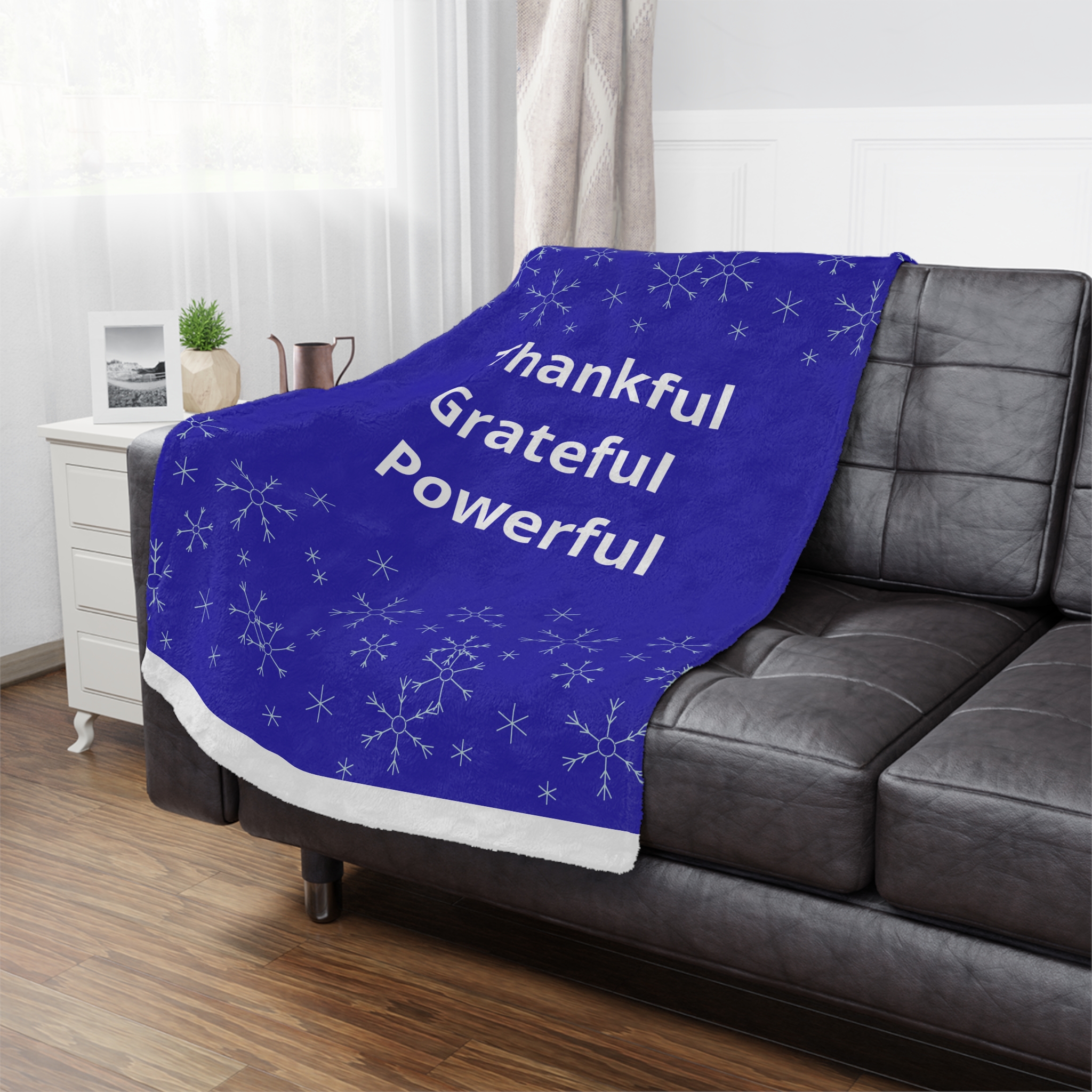 Thankful Grateful Powerful Minky Blanket - Image 12