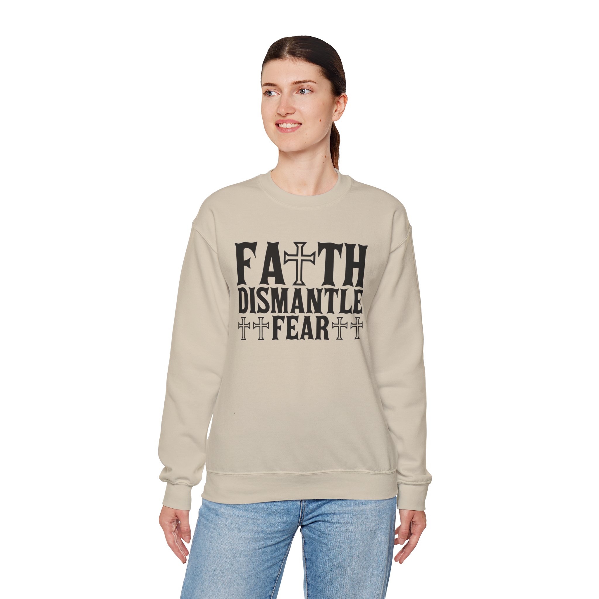 Faith Dismantle Fear Women Crewneck Sweatshirt - Image 6