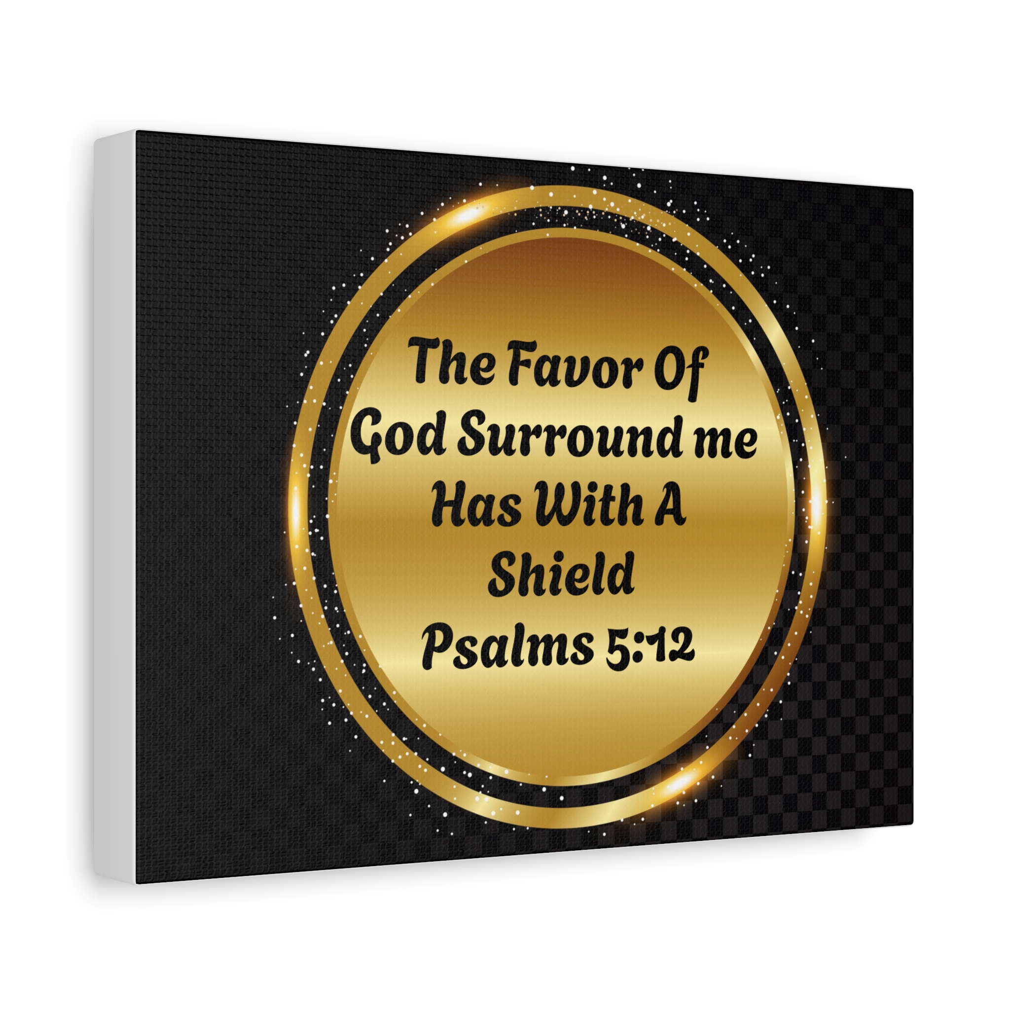 The Favor of God Surround Me as with a Shield Christian Matte Canvas Wall Art - Image 2