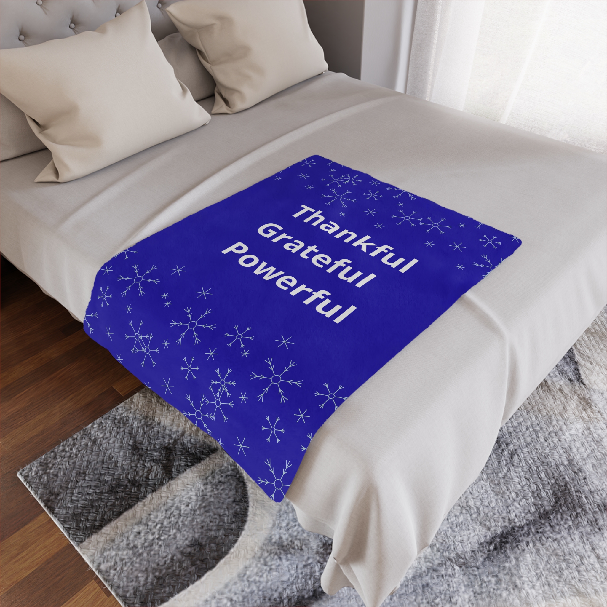 Thankful Grateful Powerful Minky Blanket - Image 4