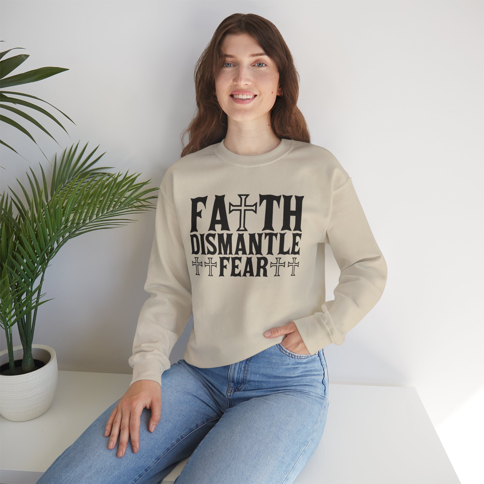 Faith Dismantle Fear Women Crewneck Sweatshirt - Image 13