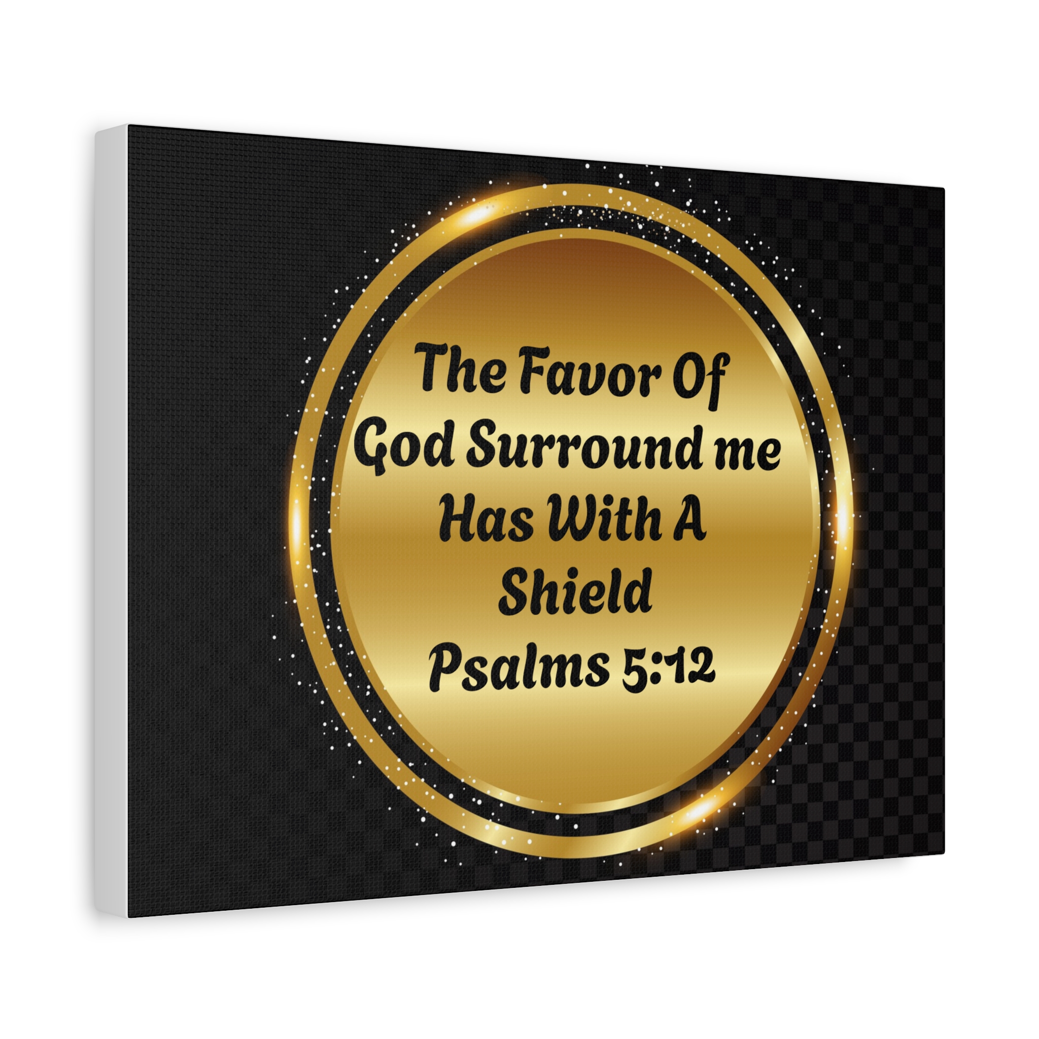 The Favor of God Surround Me as with a Shield Christian Matte Canvas Wall Art