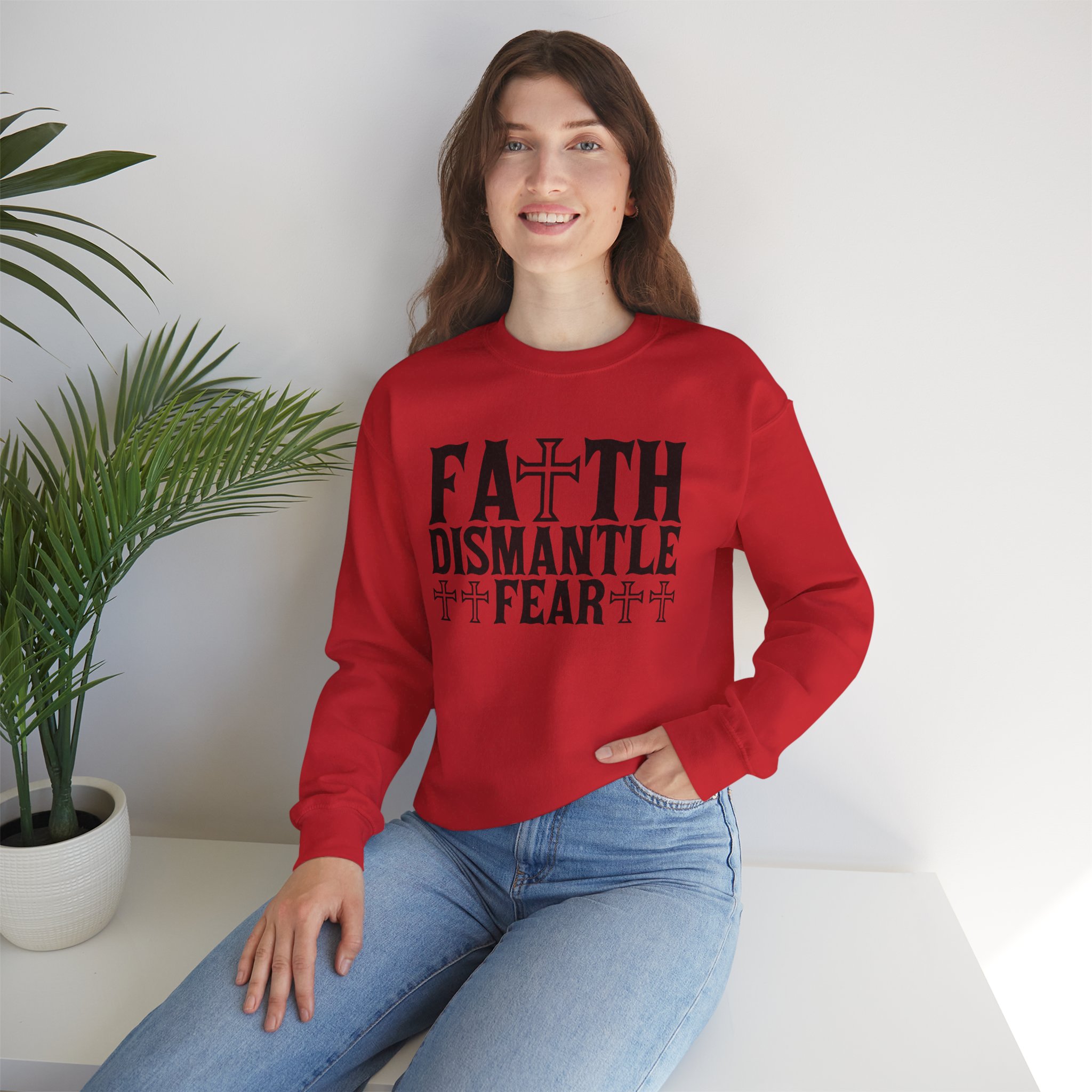 Faith Dismantle Fear Women Crewneck Sweatshirt - Image 14
