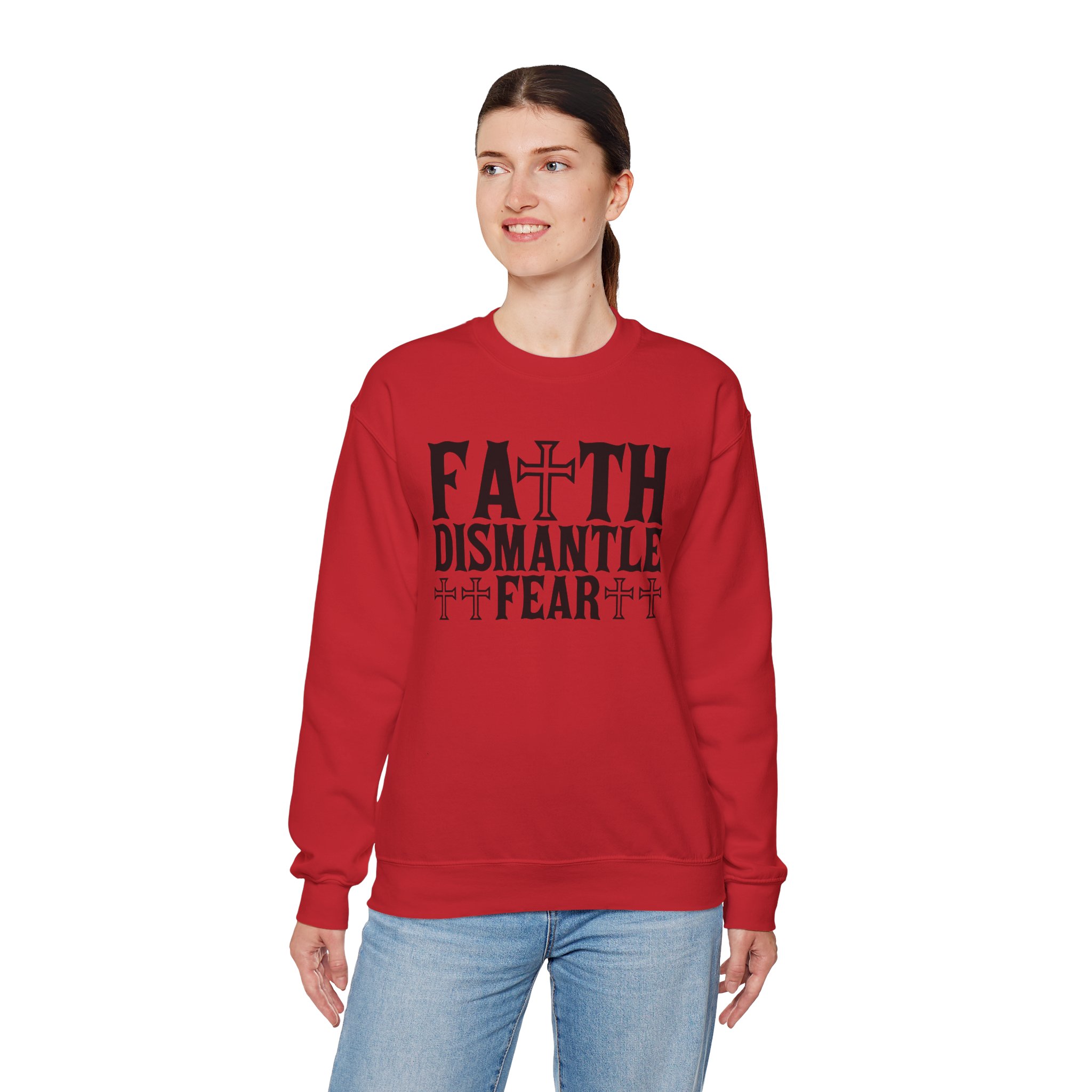 Faith Dismantle Fear Women Crewneck Sweatshirt - Image 9