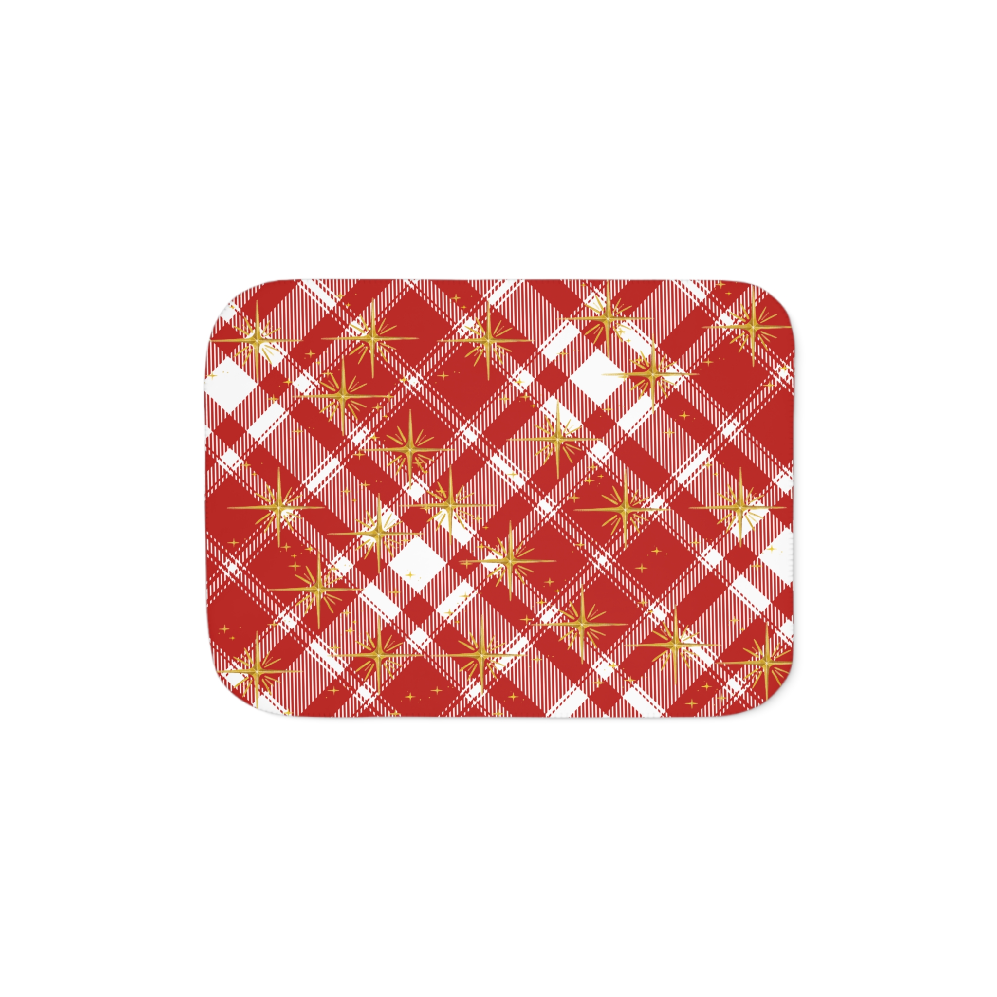 Red and Beige Plaid-Cozy Sherpa Blanket - Image 6