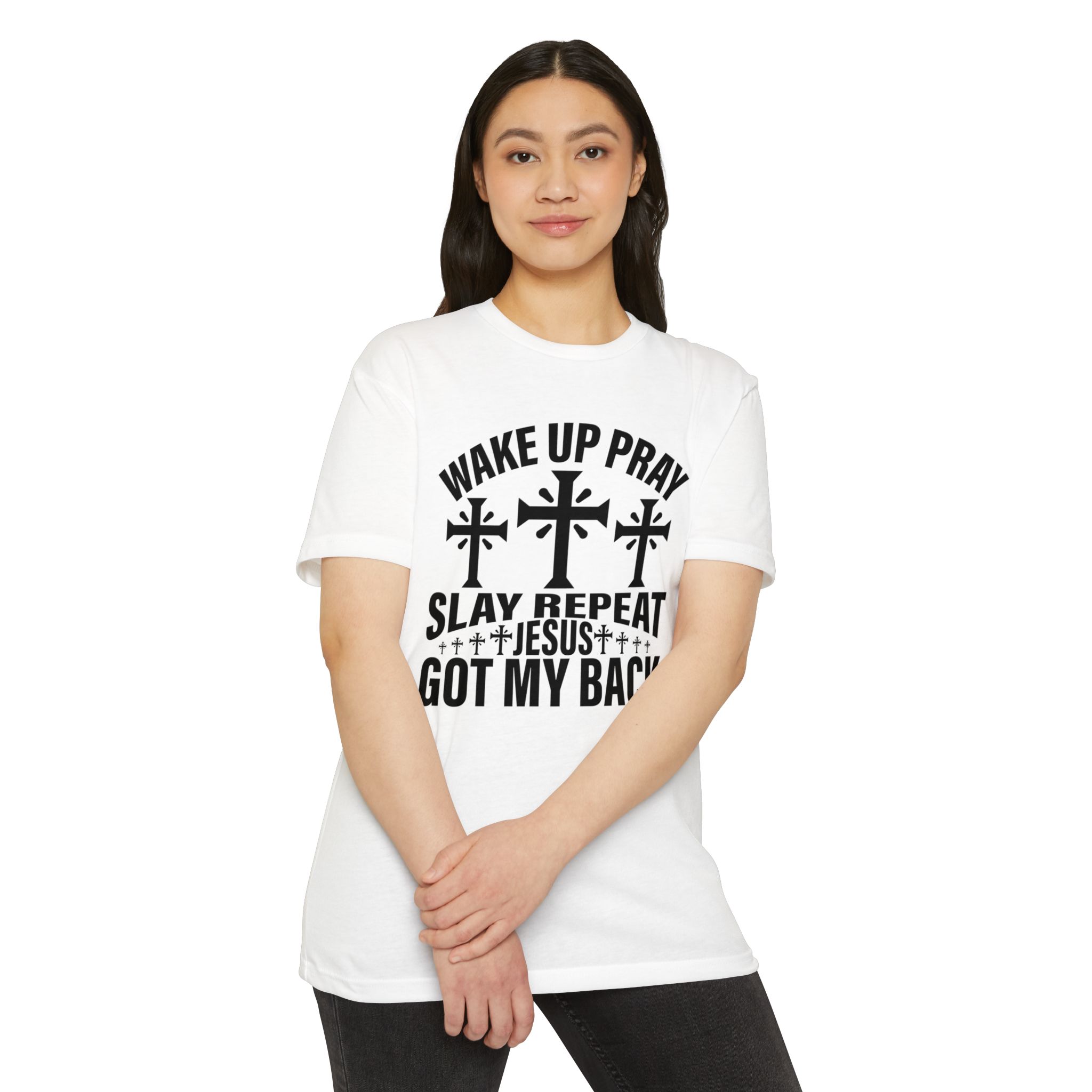Wake Up and Pray Christian Women T-shirt - Image 5
