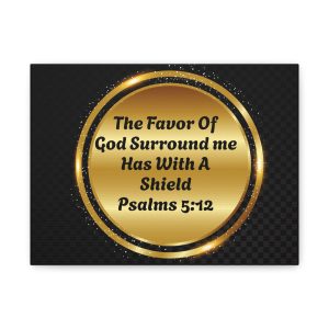 The Favor of God Surround Me as with a Shield Christian Matte Canvas Wall Art